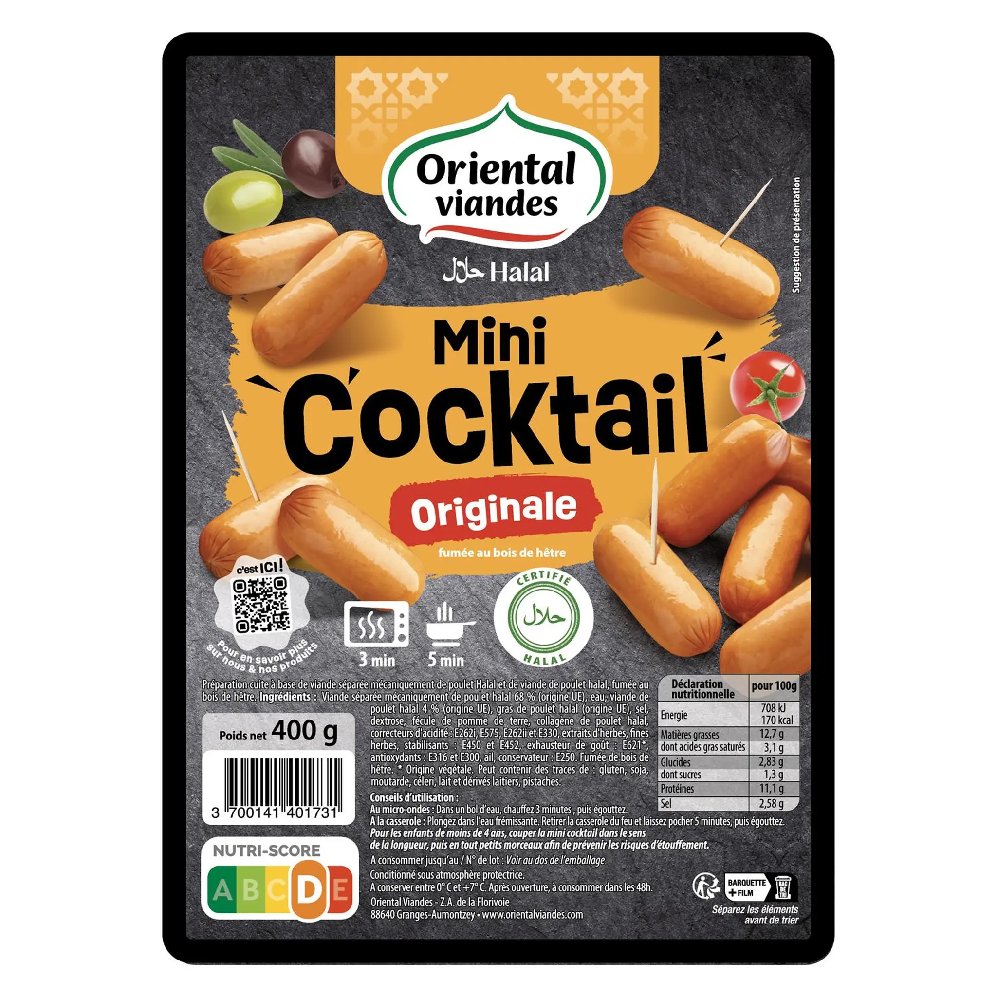 ORIENTAL VIANDES Mini cocktail à l'Oriental halal 400g