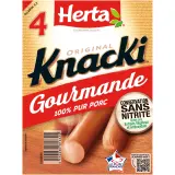 HERTA Knacki gourmande pur porc sans nitrites