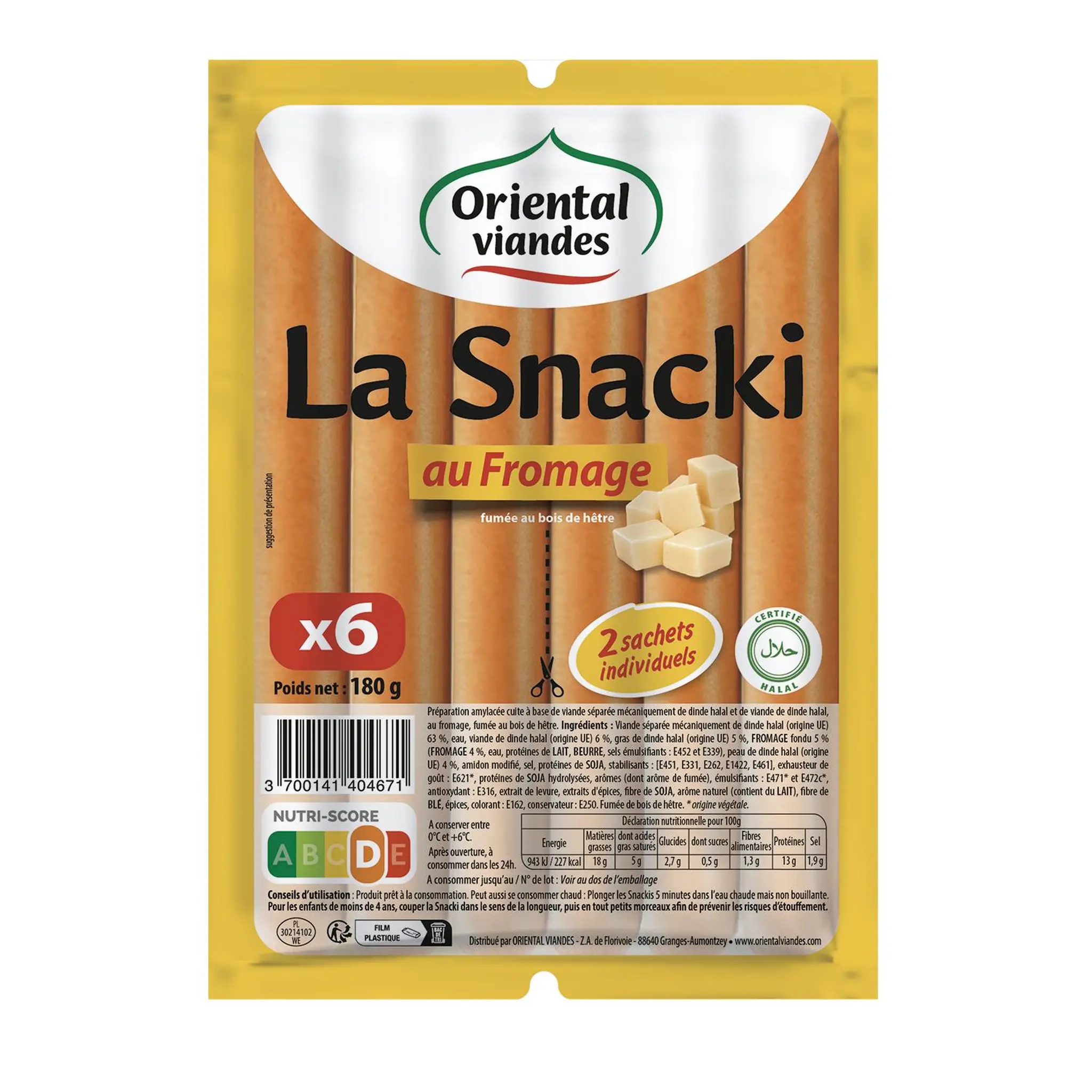 ORIENTAL VIANDES La snacki au fromage halal