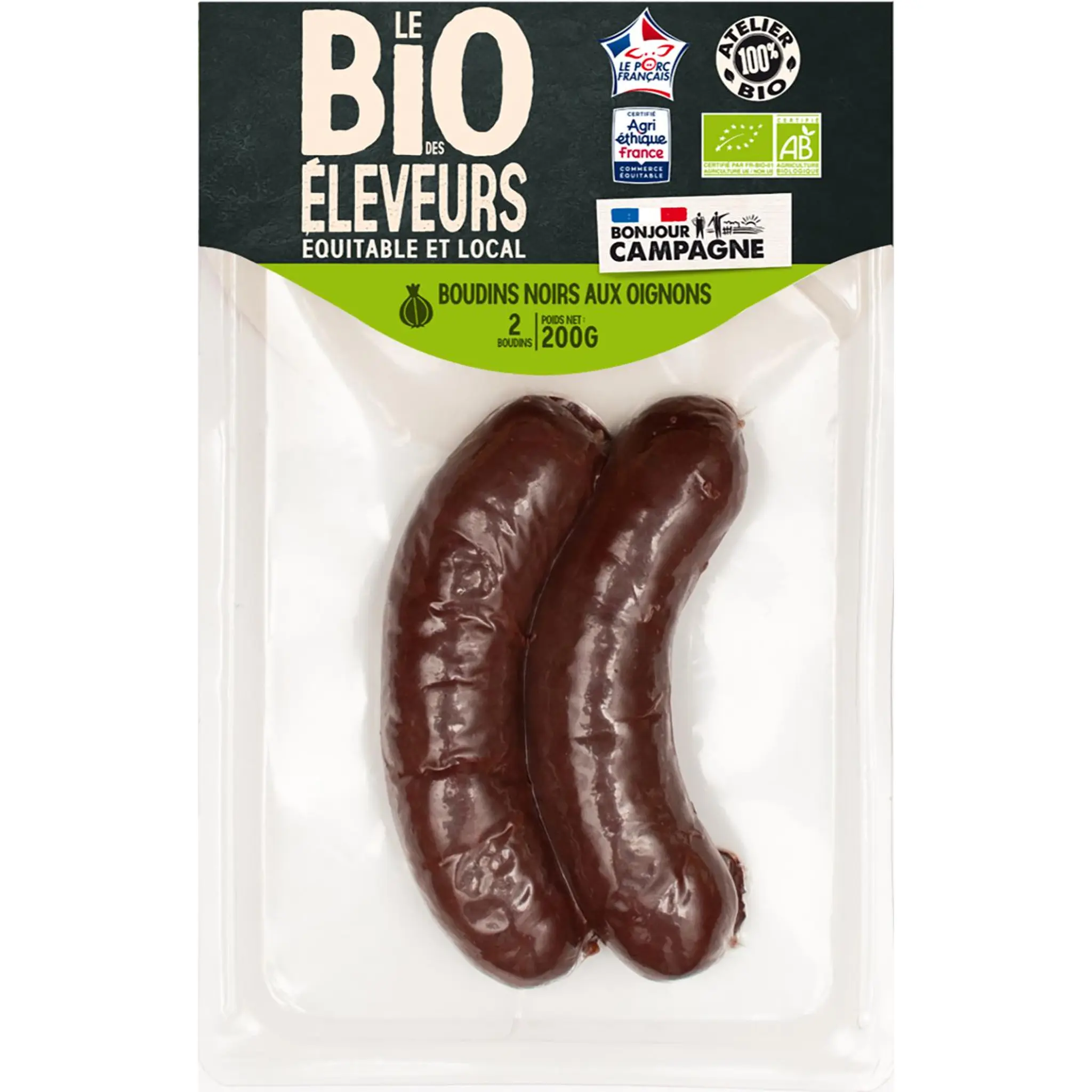 BONJOUR CAMPAGNE Boudins noirs aux oignons bio