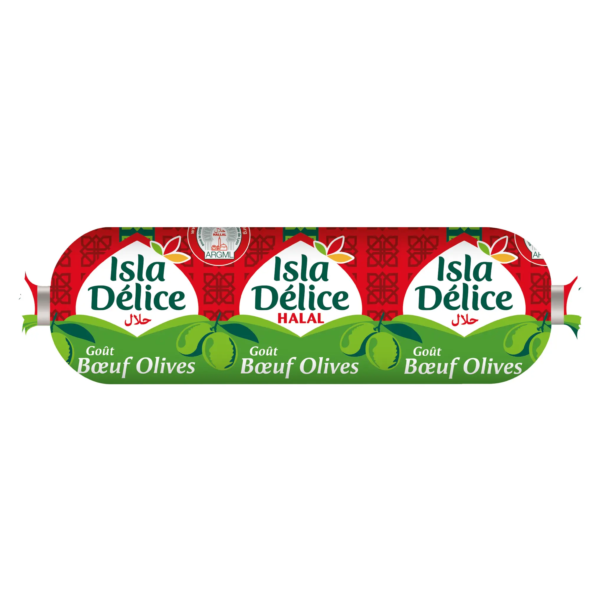 ISLA DELICE Saucisson cachir halal goût bœuf olives