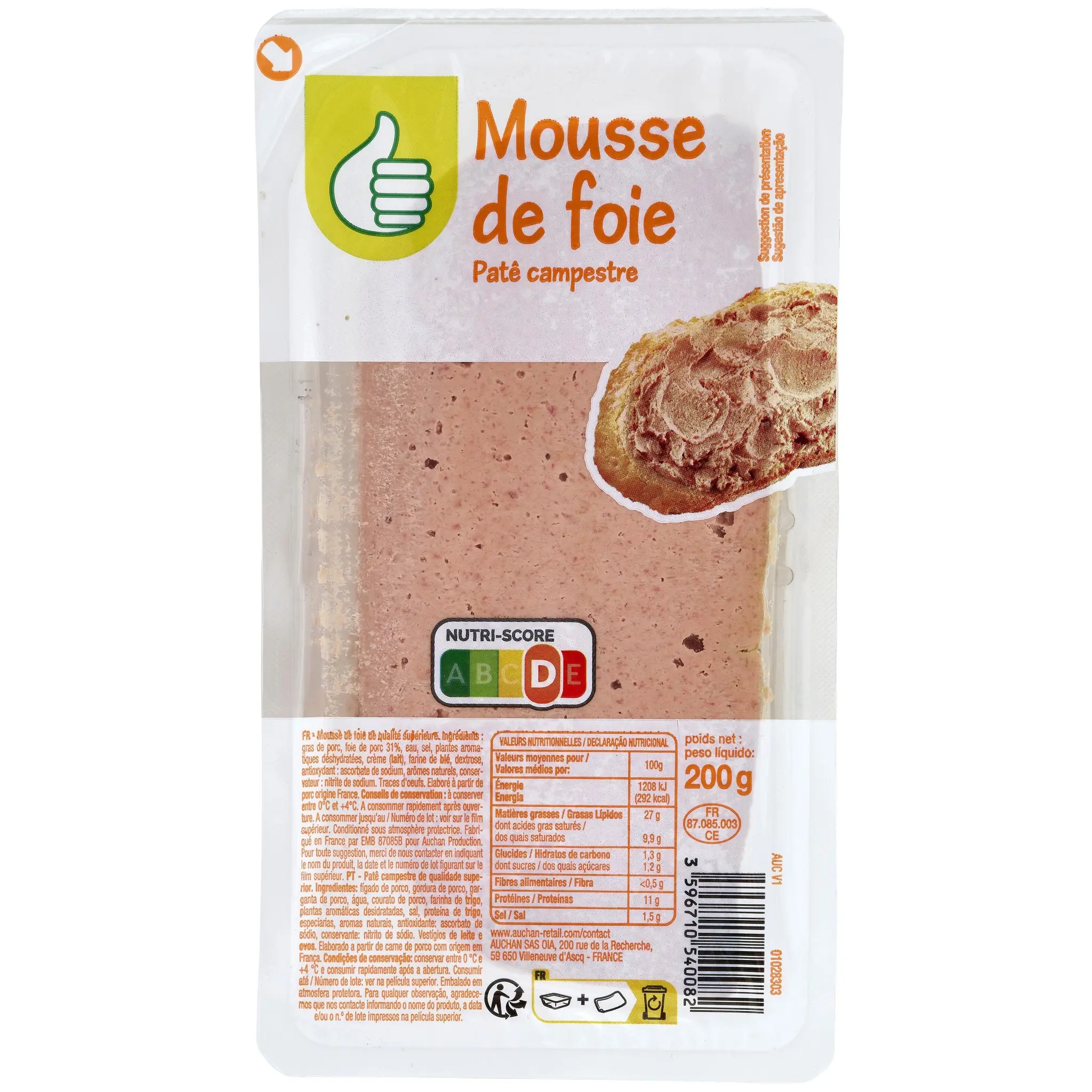POUCE Mousse de foie tranche