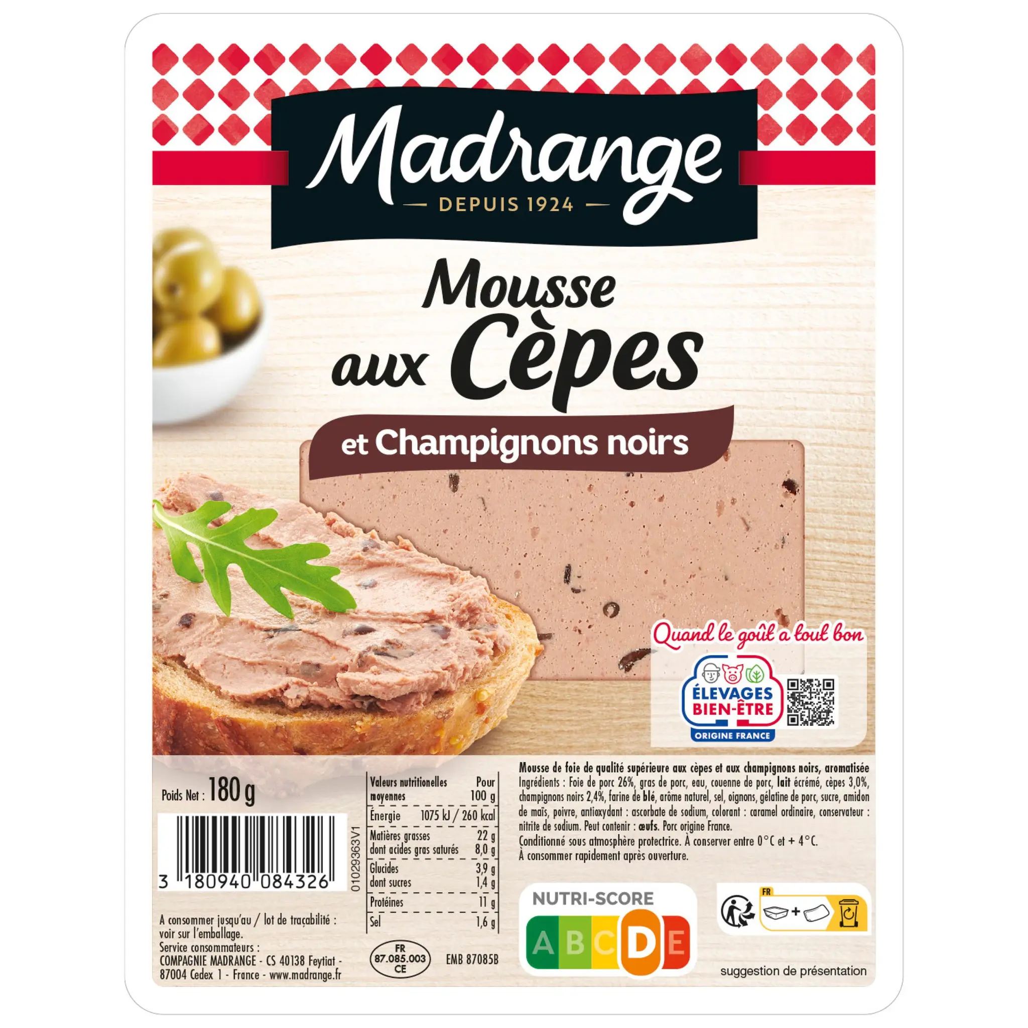 MADRANGE Mousse aux cèpes et champignons noirs