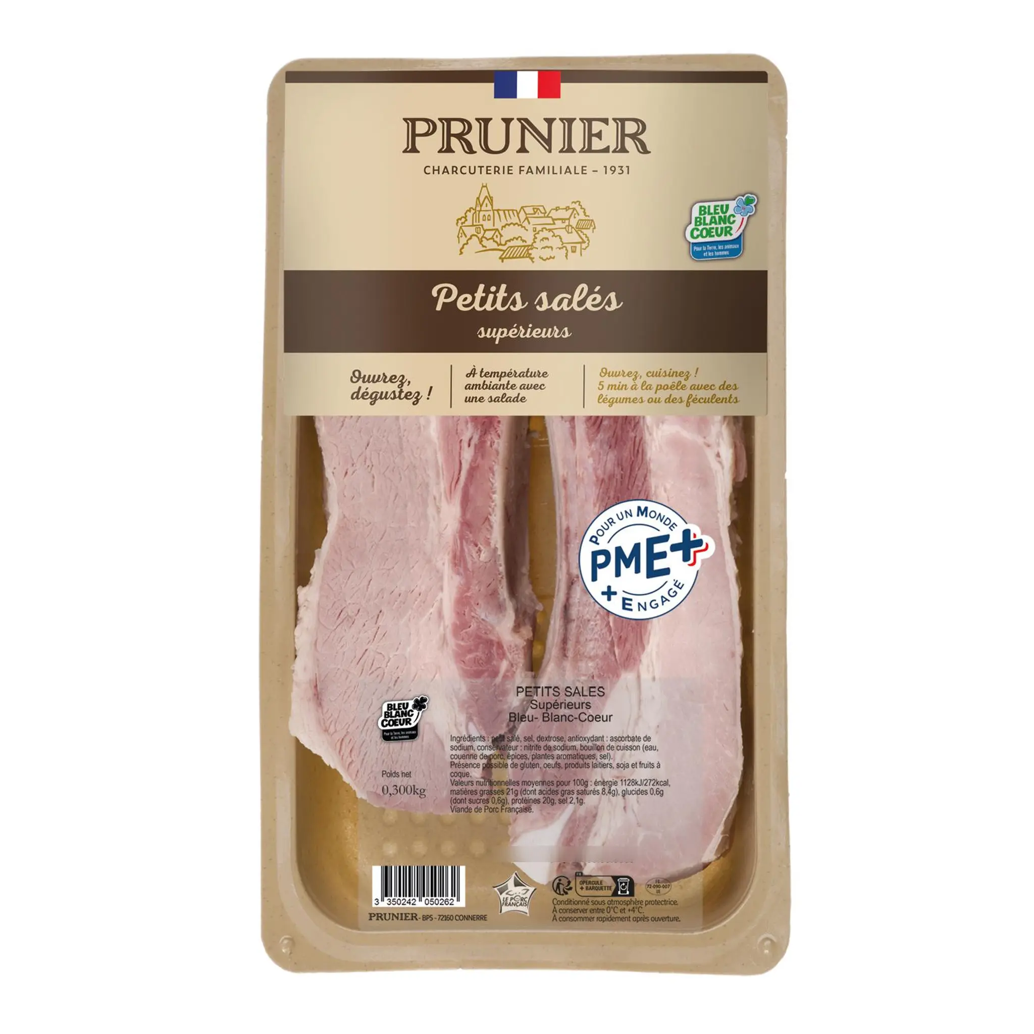 PRUNIER Terrine petits salés supérieures bleu-blanc-coeur