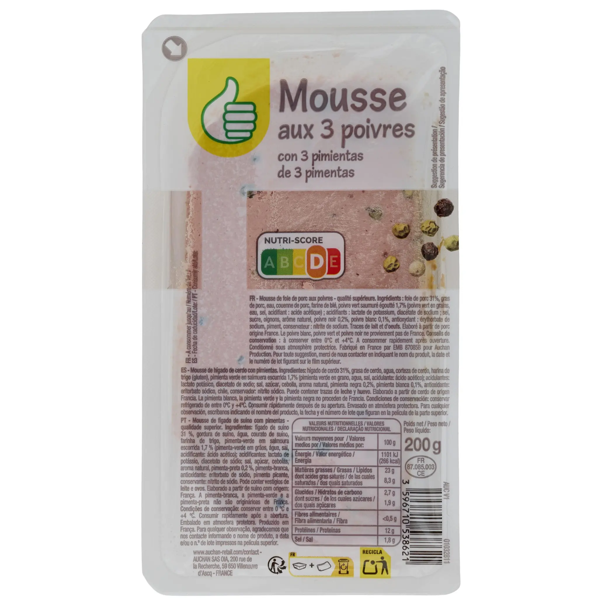 POUCE Mousse foie aux trois poivres