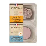 PRUNIER Pâté de campagne et mousse pur canard traditionnel
