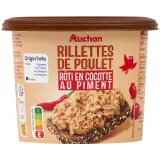 AUCHAN Rillettes de poulet rôti en cocotte au piment