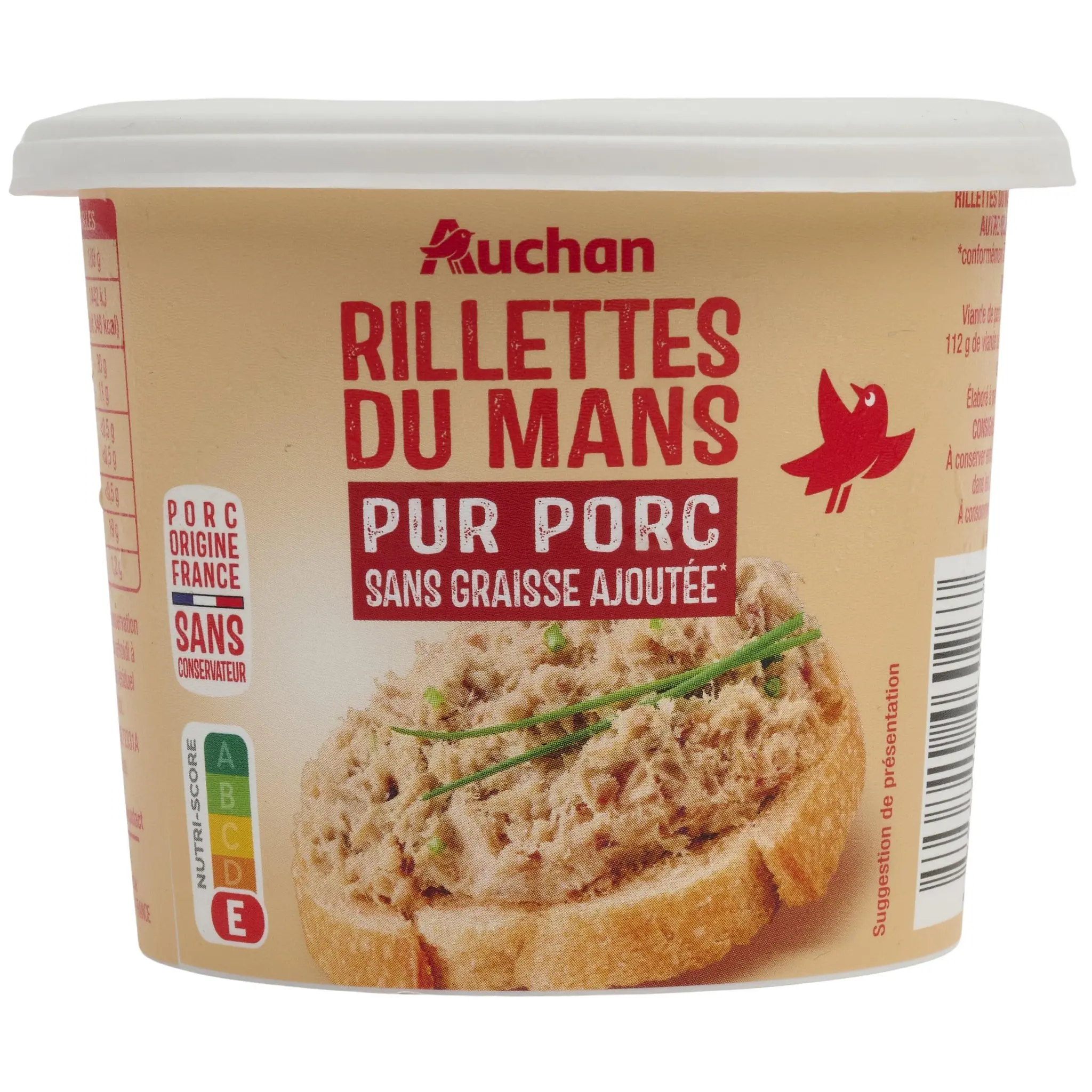 AUCHAN Rillettes du Mans pur porc