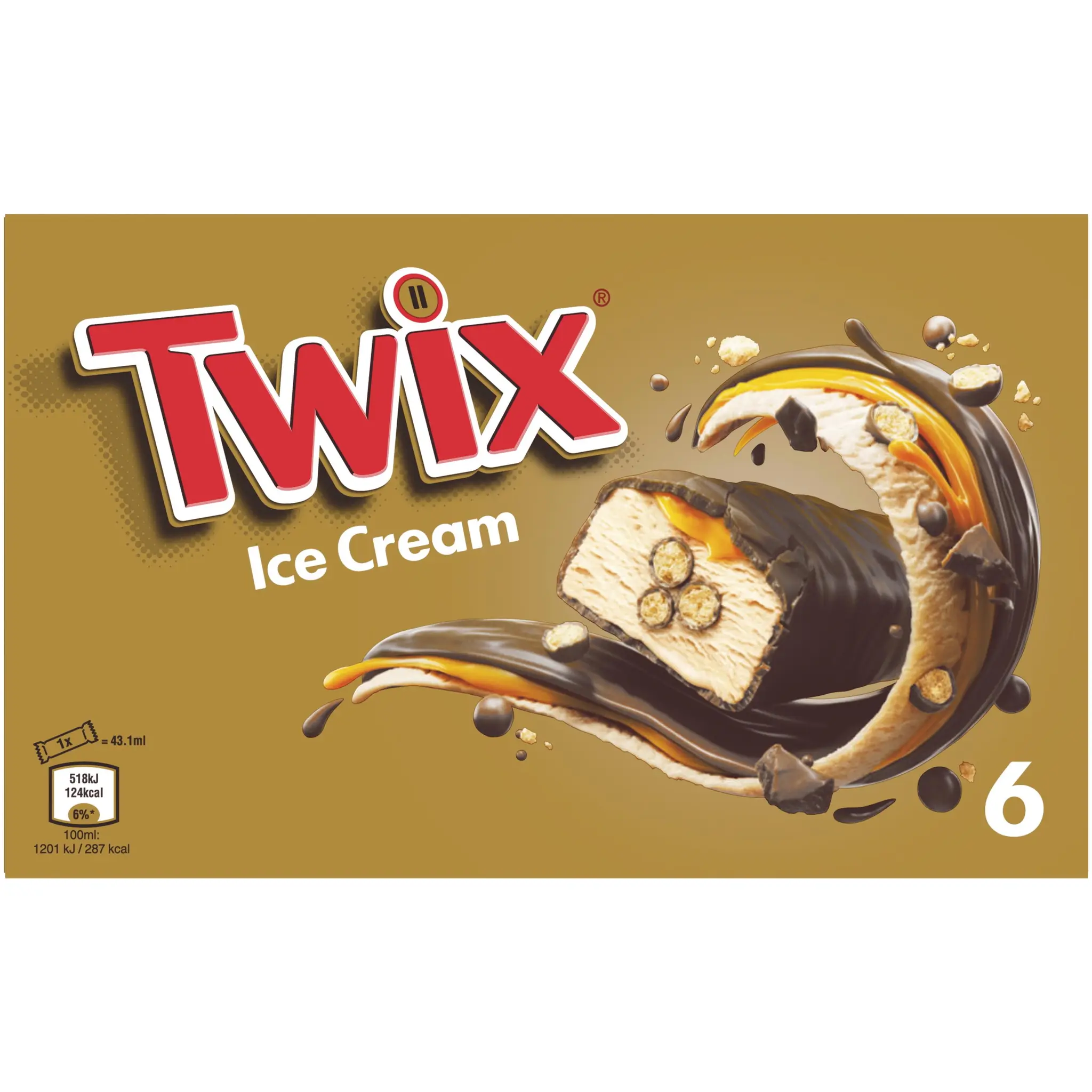 TWIX Barre glacée au chocolat, caramel et biscuit