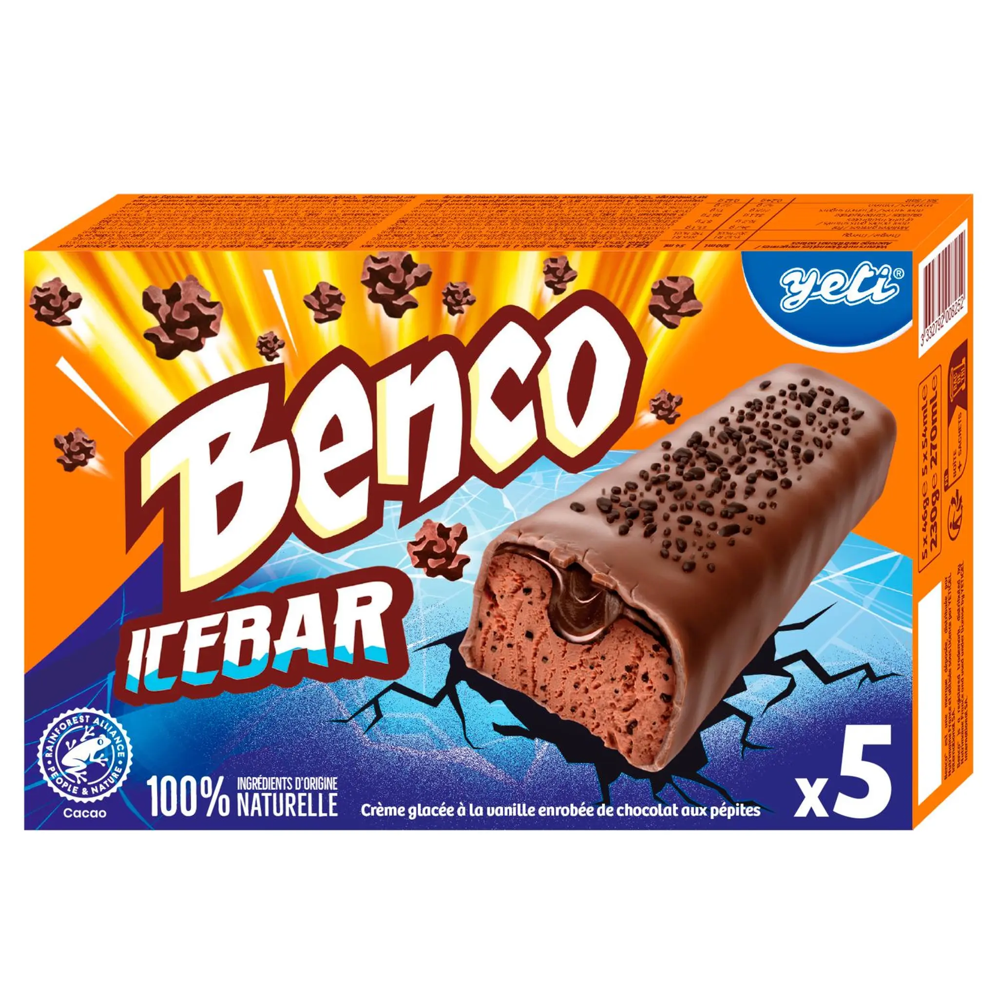 BENCO Barres glacées chocolat aux pépites