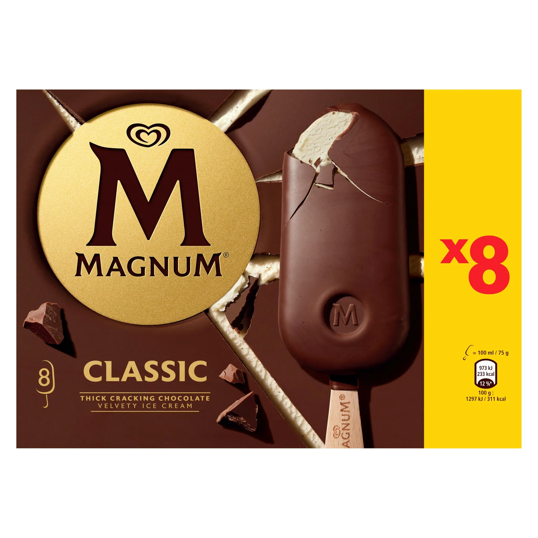 MAGNUM Bâtonnets glacés vanille chocolat au lait
