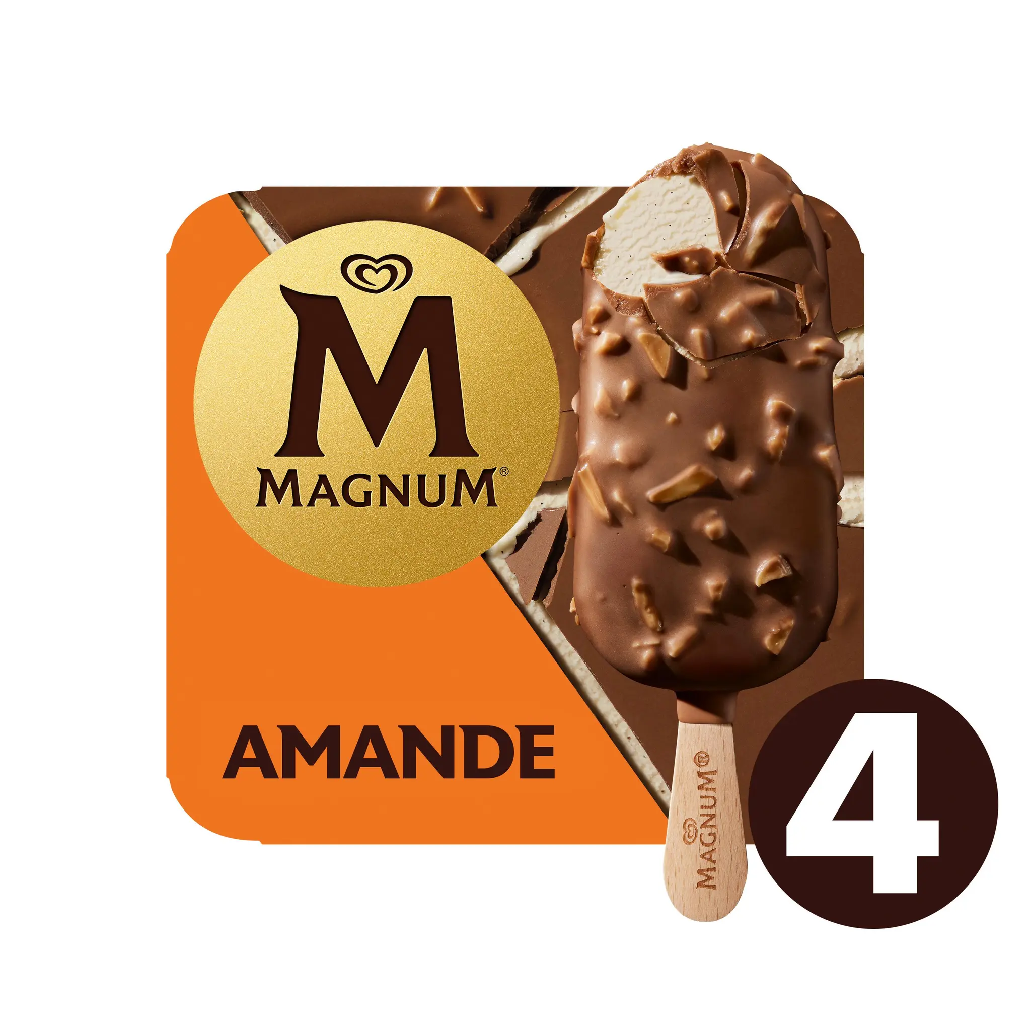 MAGNUM Bâtonnets glacés vanille chocolat et amandes