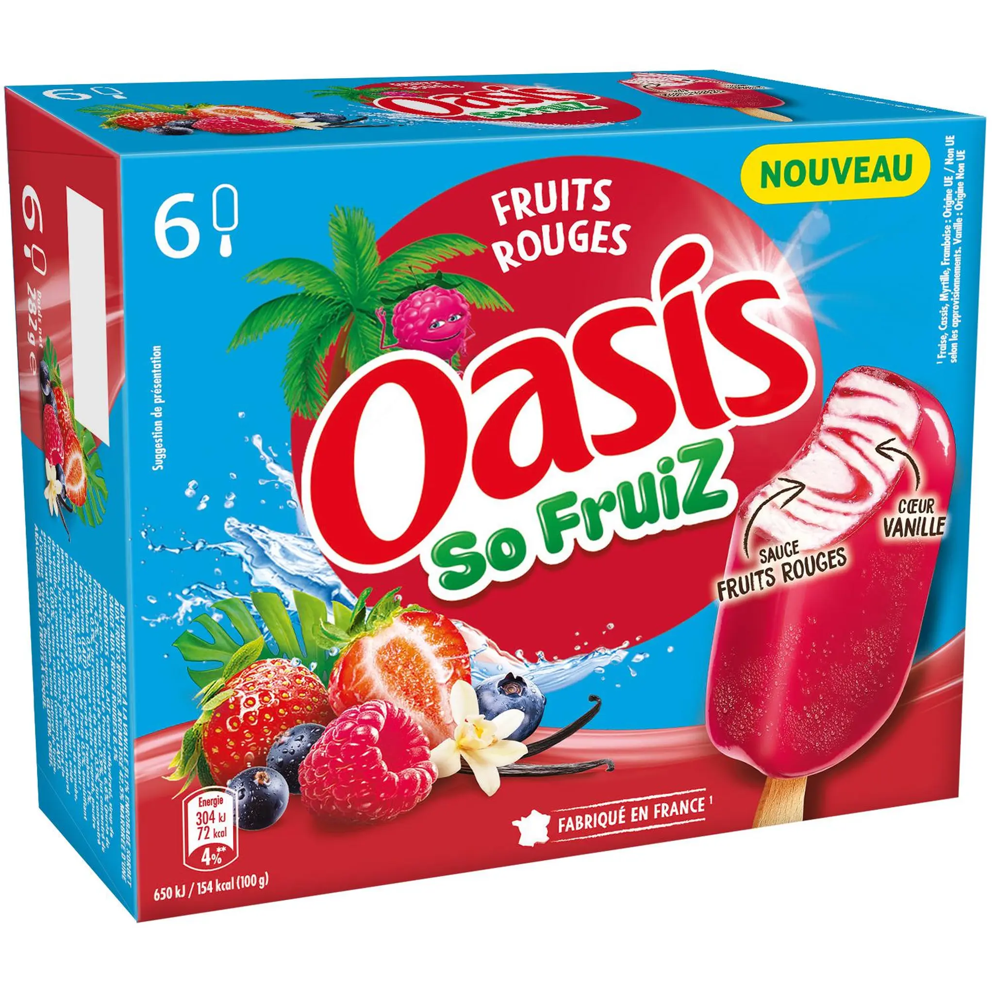OASIS Bâtonnets fruits rouges cœur vanille