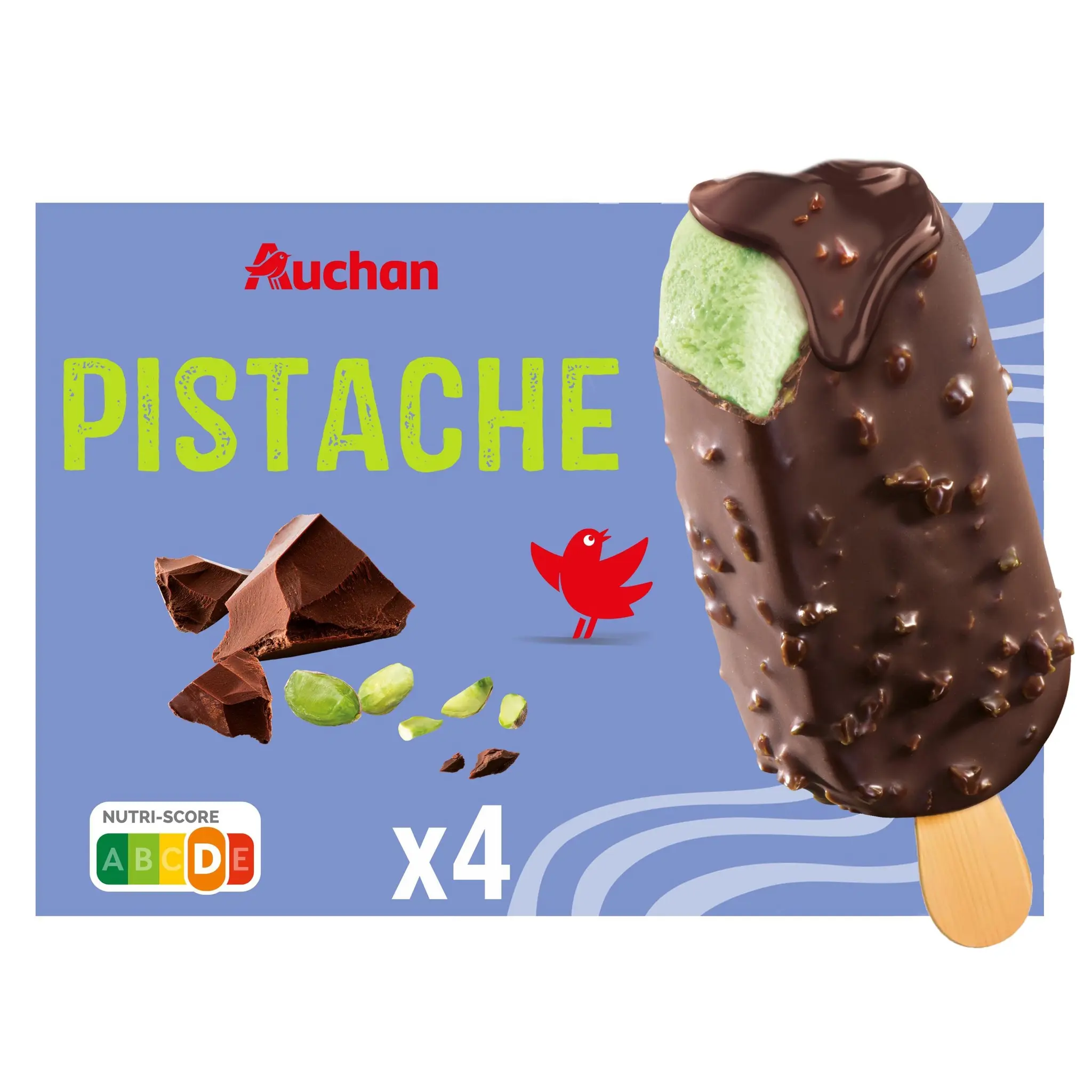 AUCHAN Bâtonnets glacés pistache