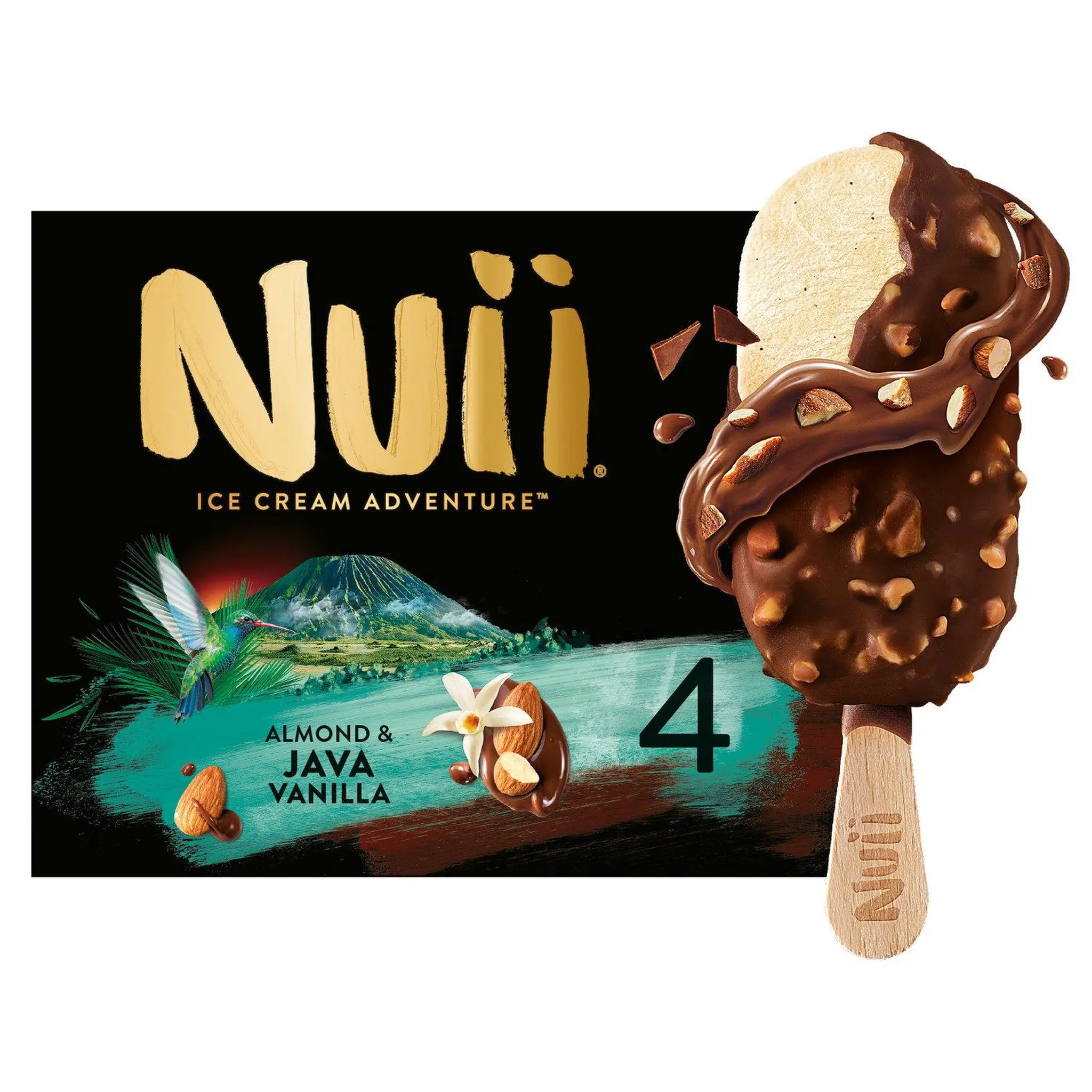 NUII Bâtonnets glacés Java à la vanille et aux amandes