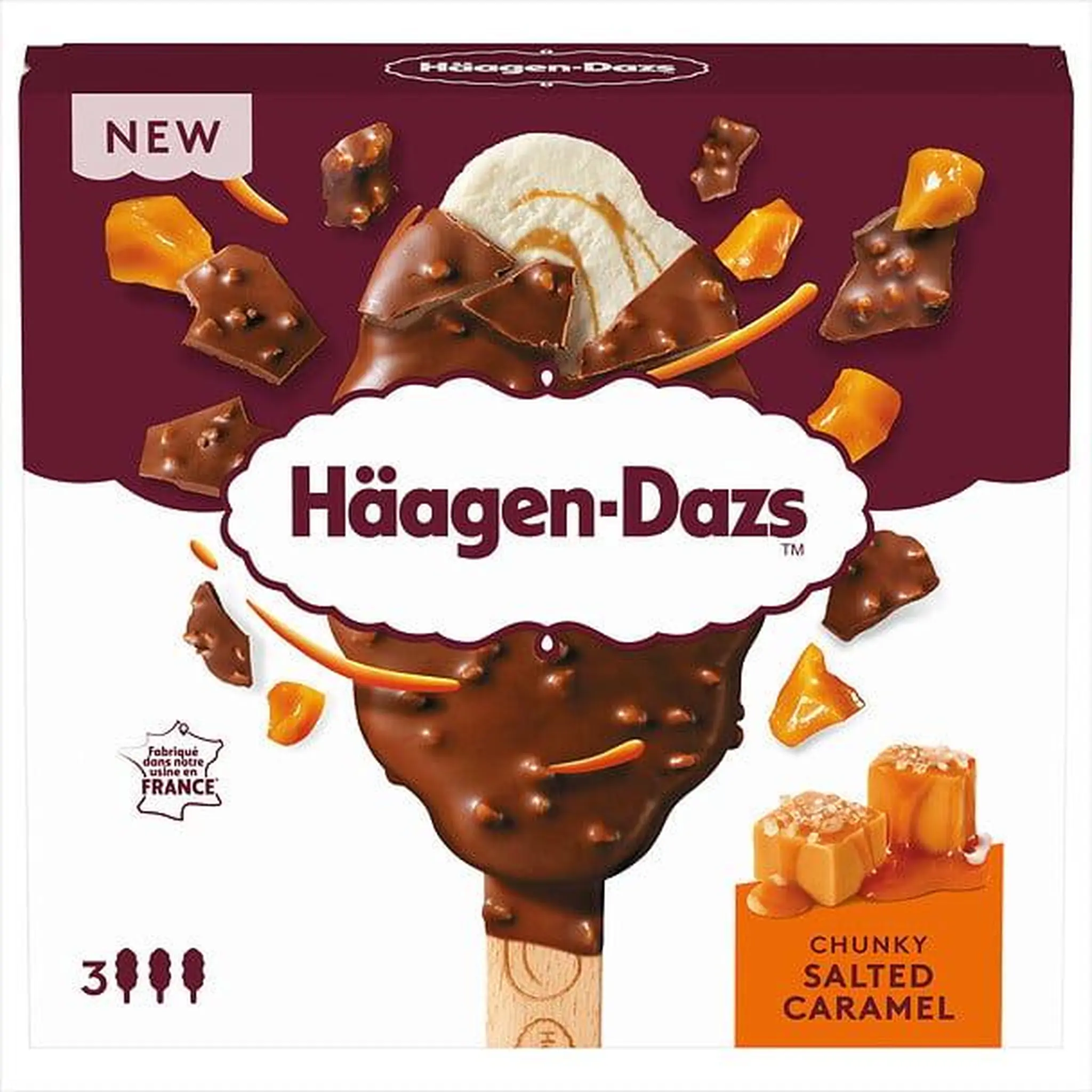 HAAGEN DAZS Bâtonnets chunky  salted Caramel