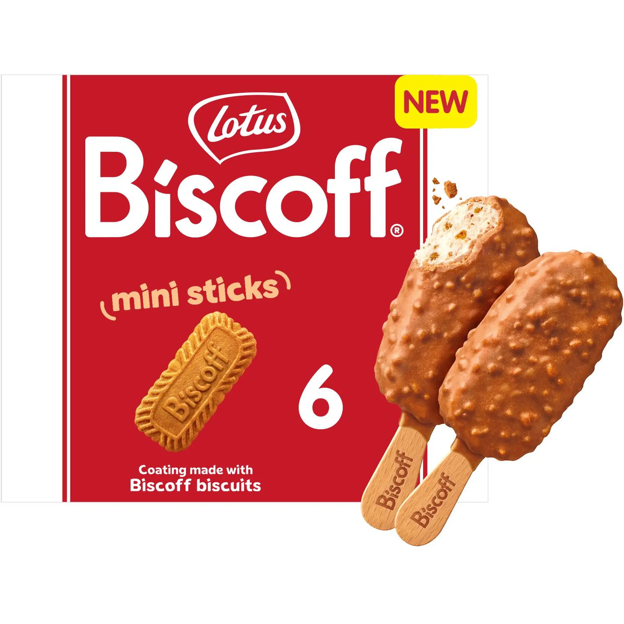 LOTUS Bâtonnets glacés caramel aux éclats de biscuits Biscoff