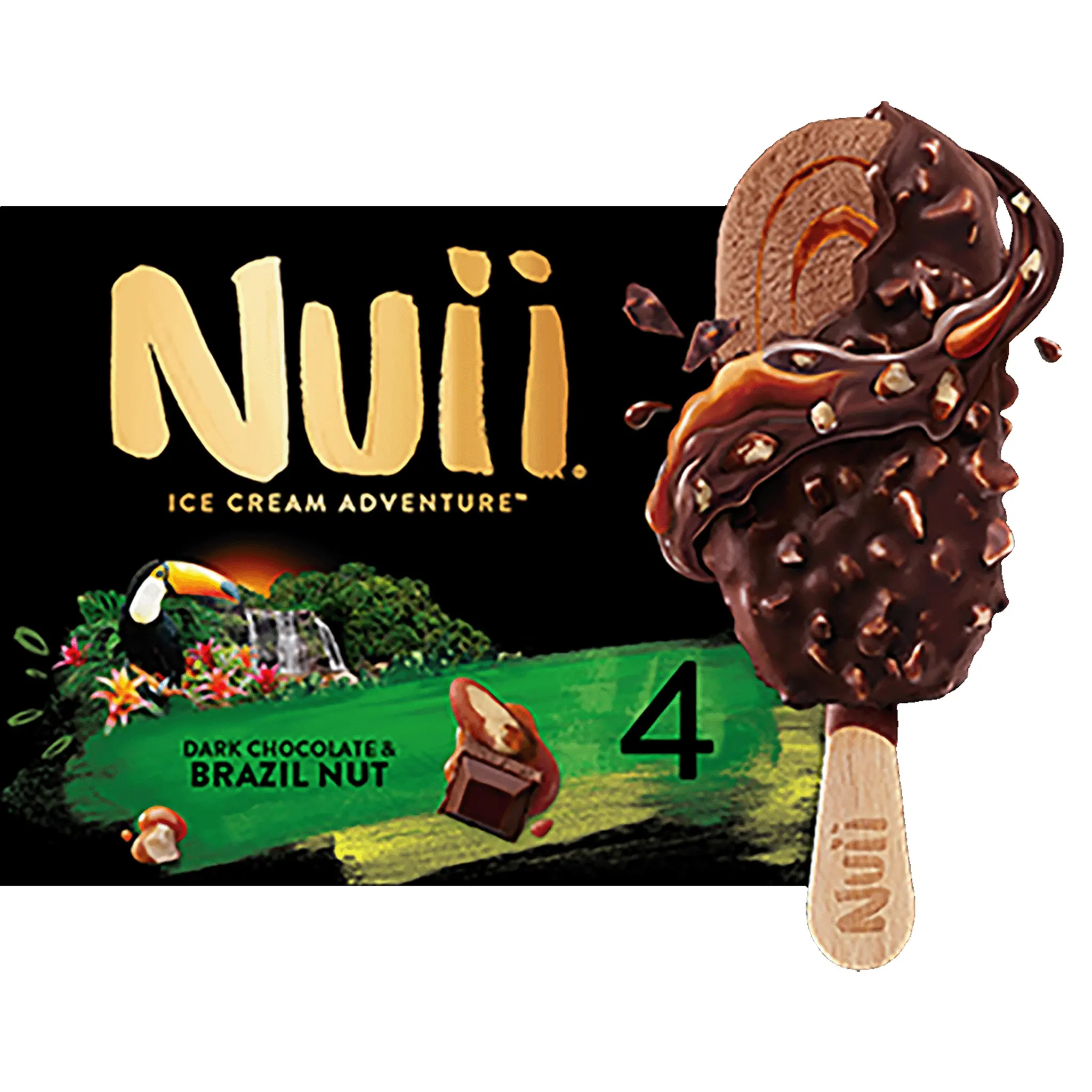 NUII Bâtonnets glacés chocolat noir et noix du Brésil