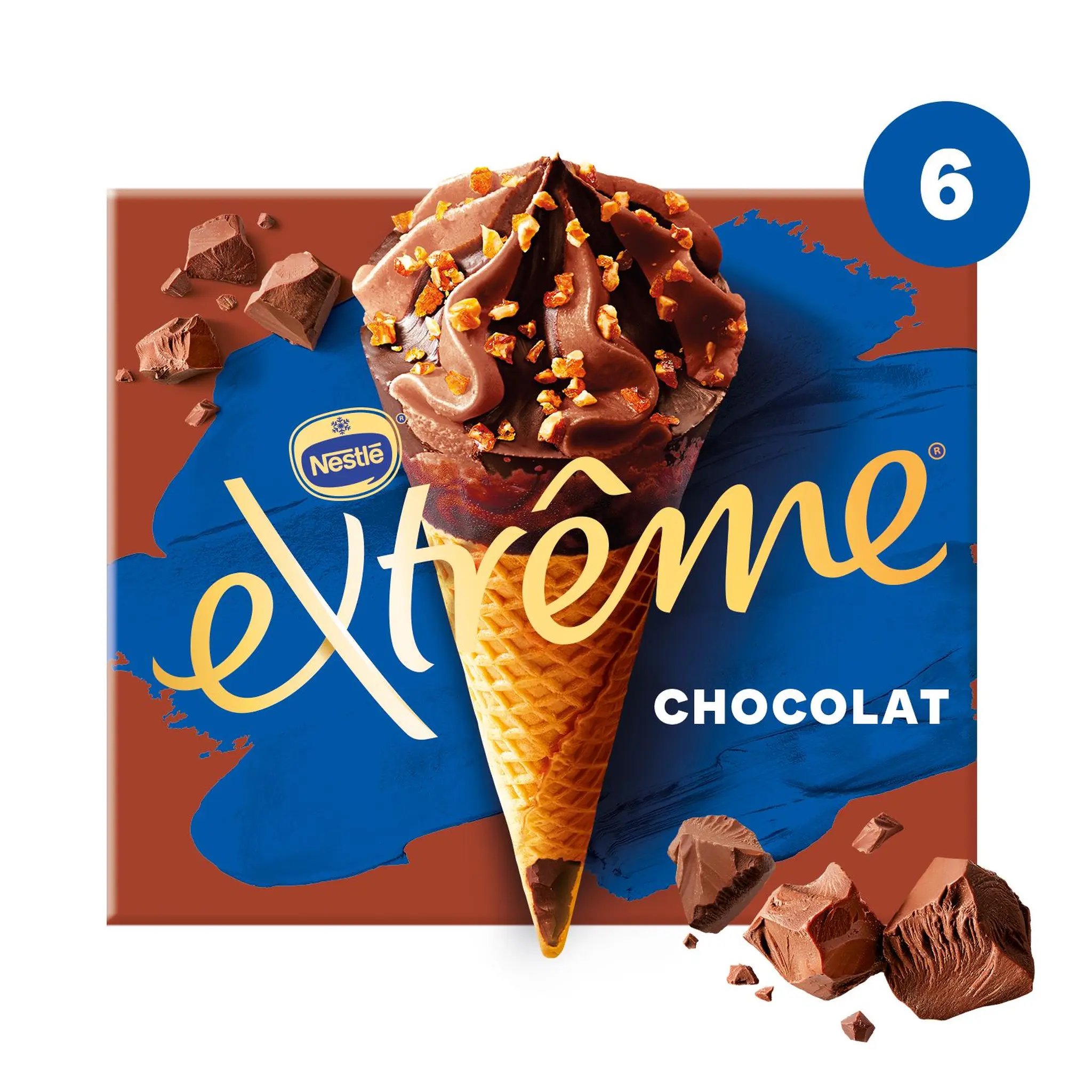 EXTREME Cônes glacés au chocolat pépites de nougat