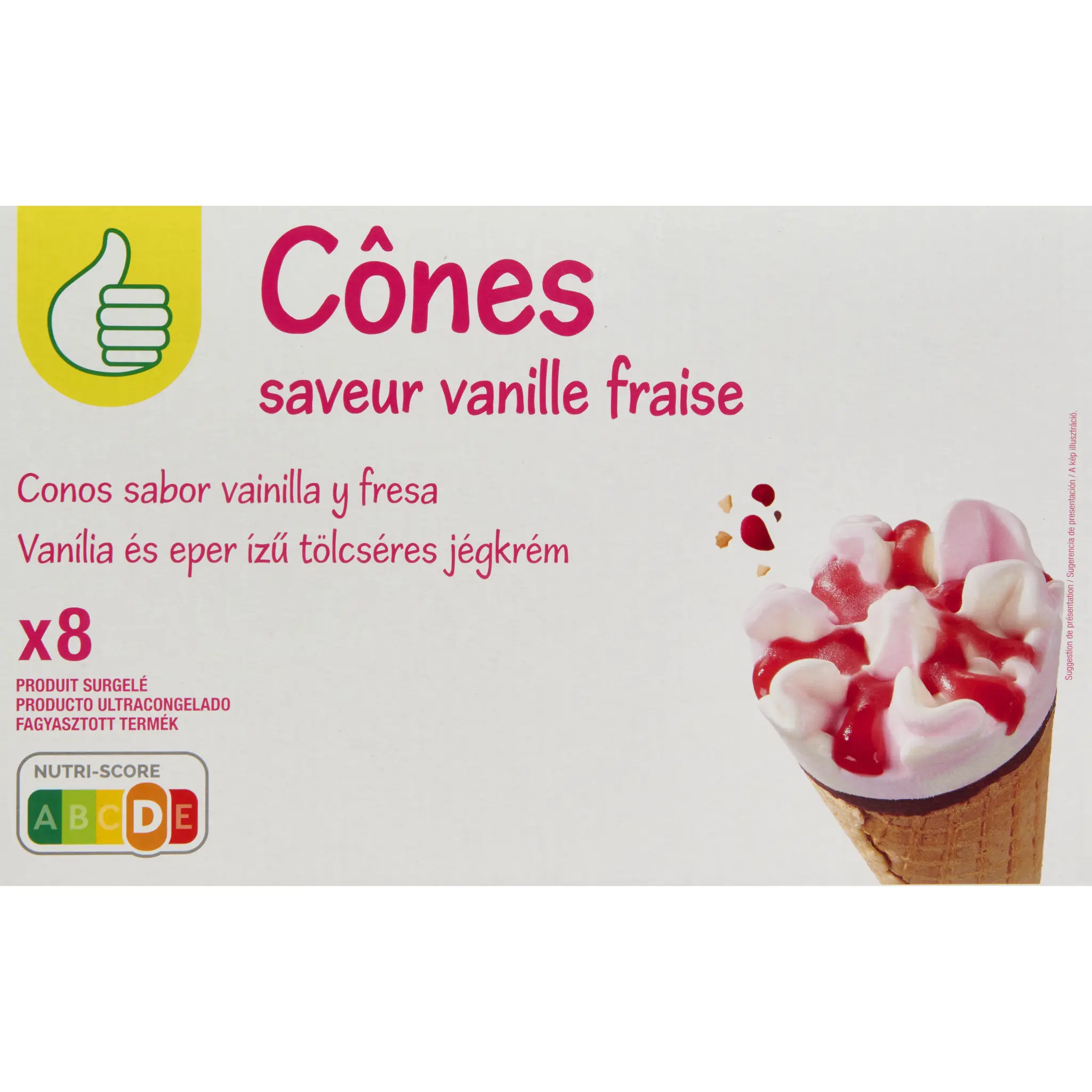 POUCE Cônes vanille fraise
