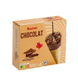 AUCHAN Cônes glacés chocolat