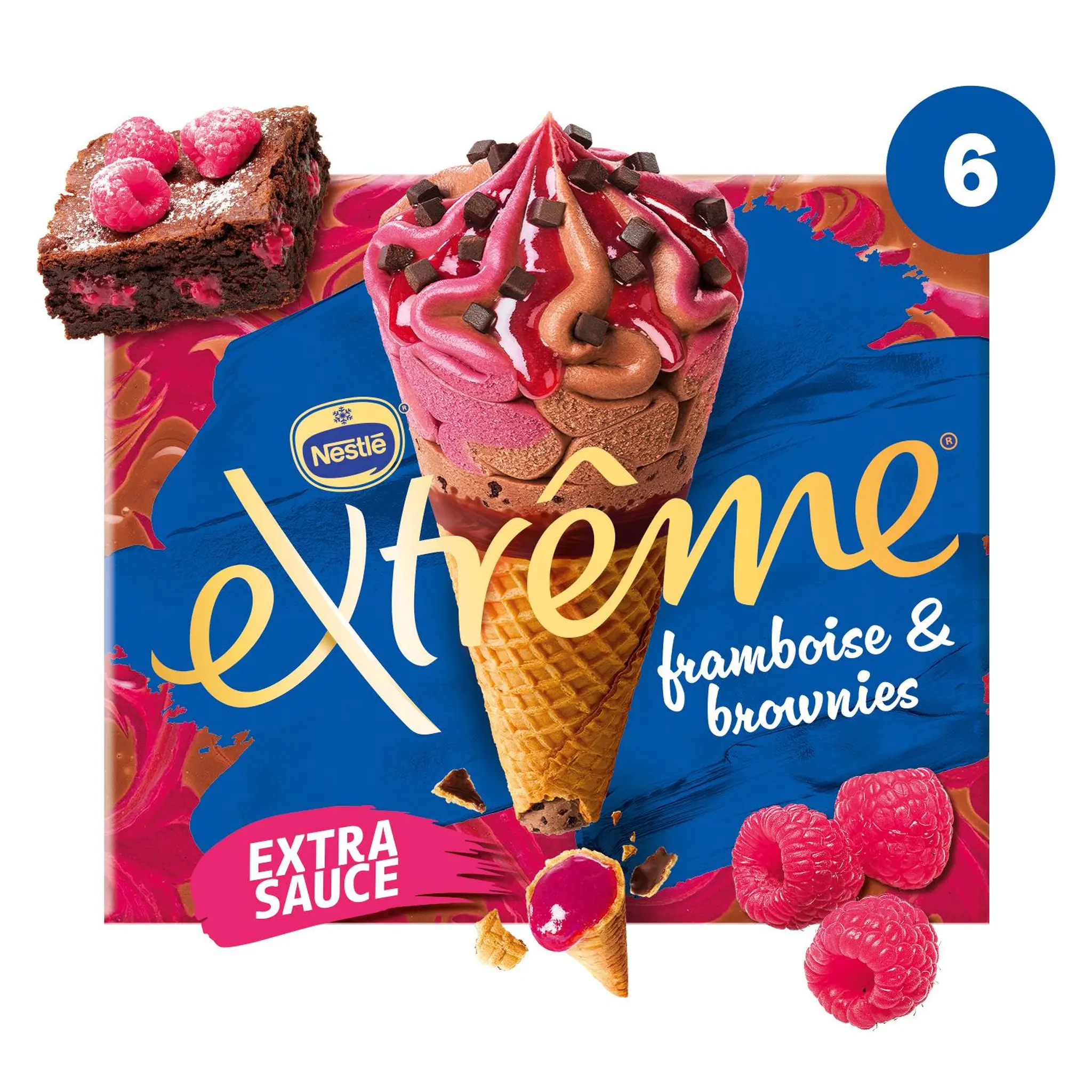 EXTREME EXTREME Cône glacé framboise brownie