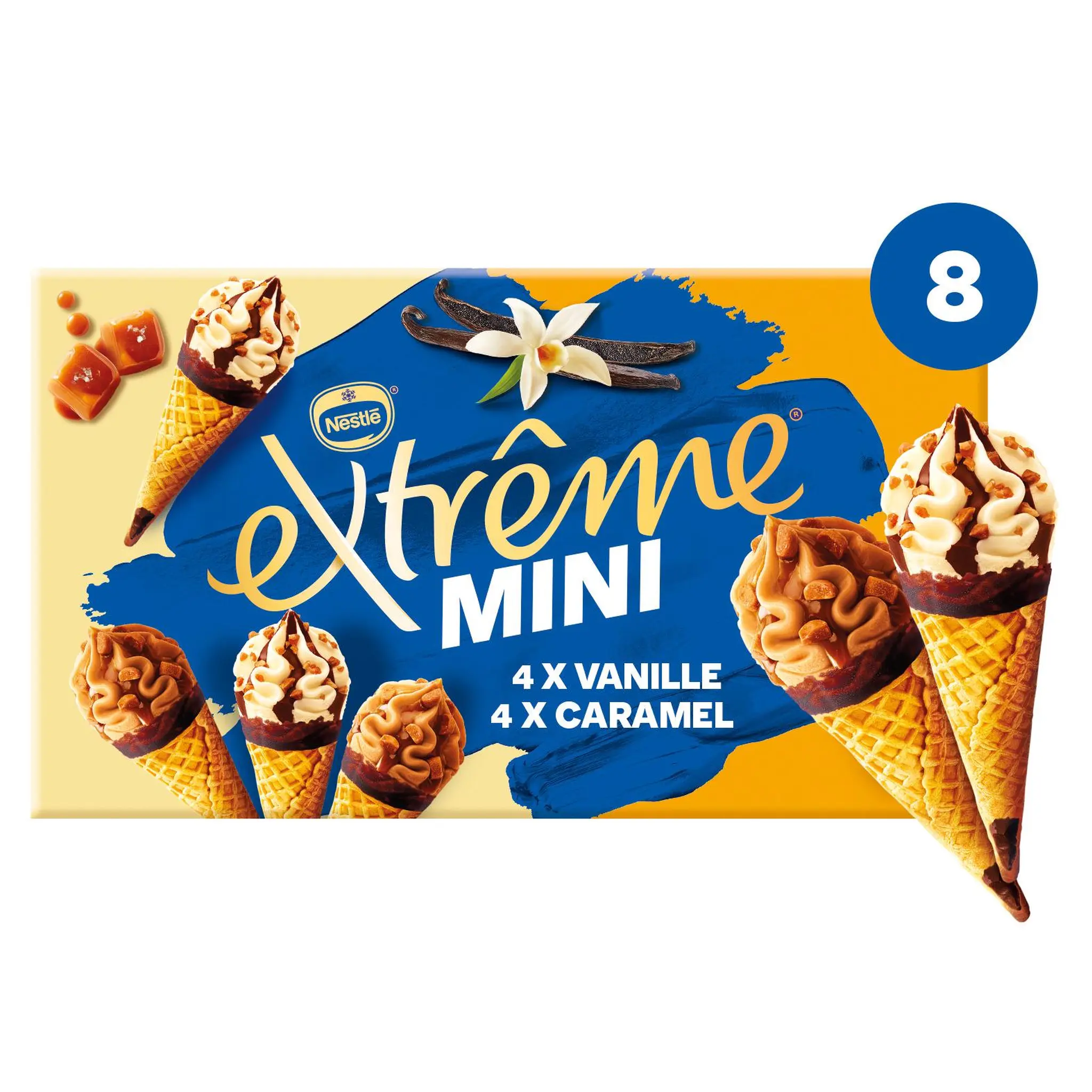 EXTREME Mini-cônes glacés vanille et caramel