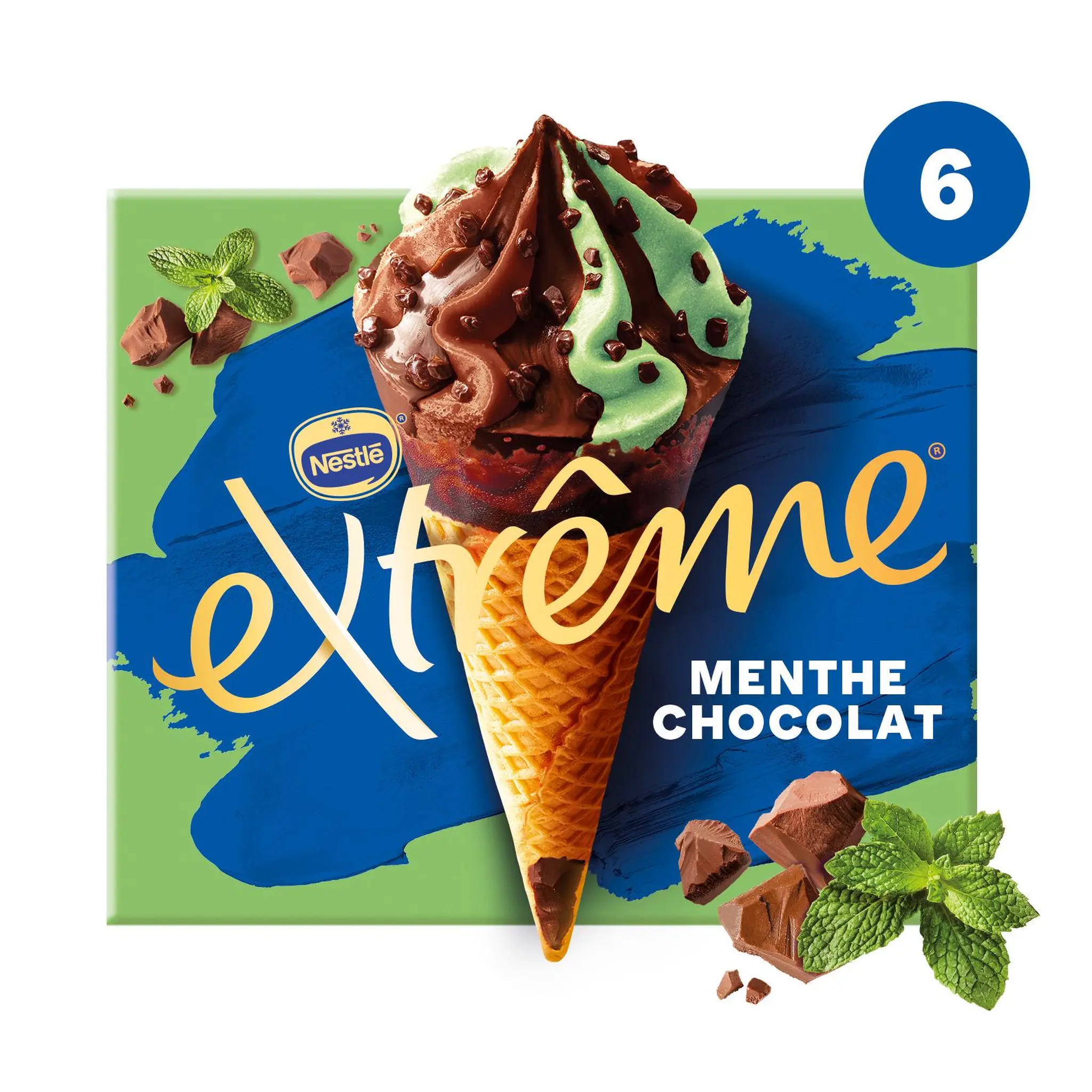 EXTREME Cônes glacés menthe chocolat