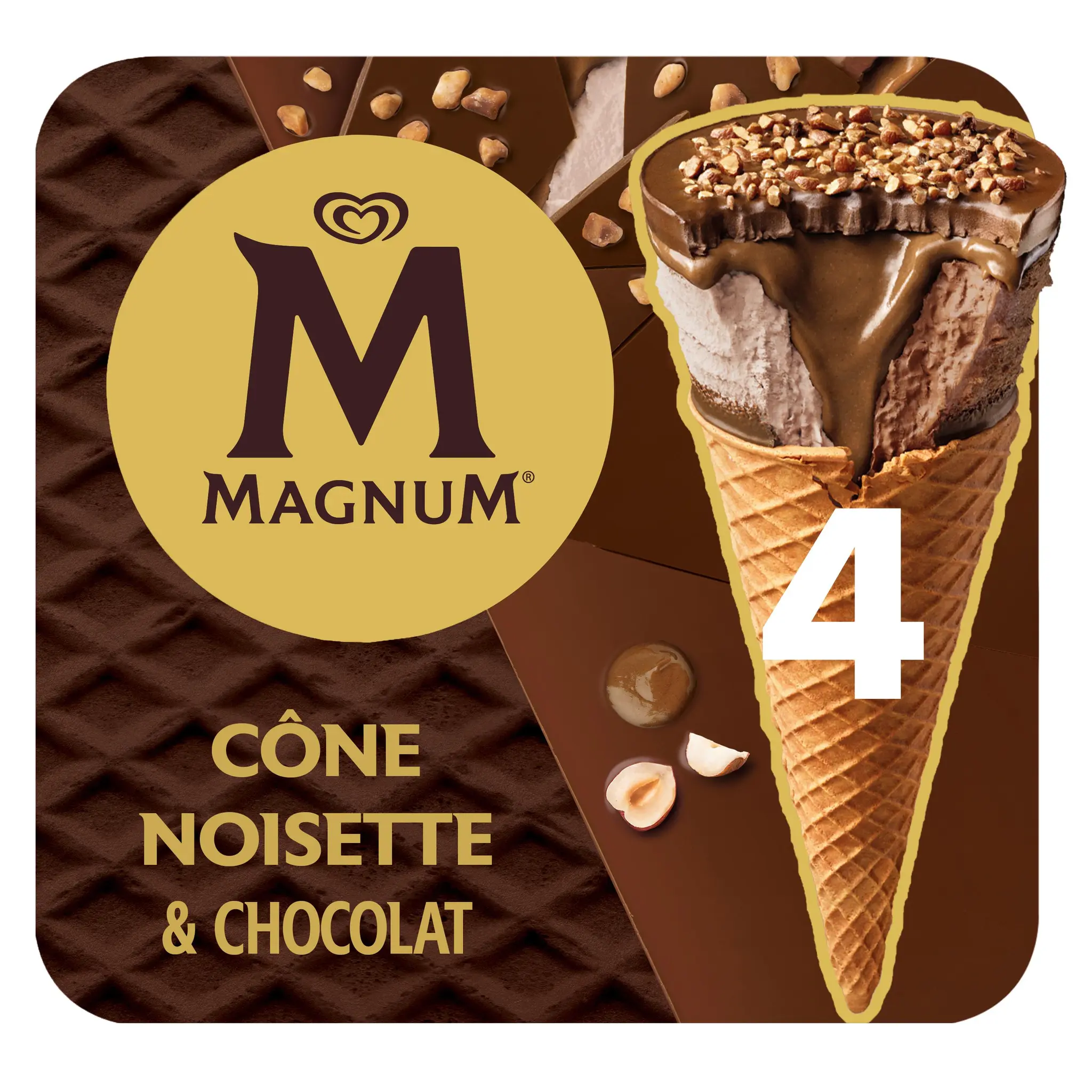 MAGNUM Cônes noisette et chocolat