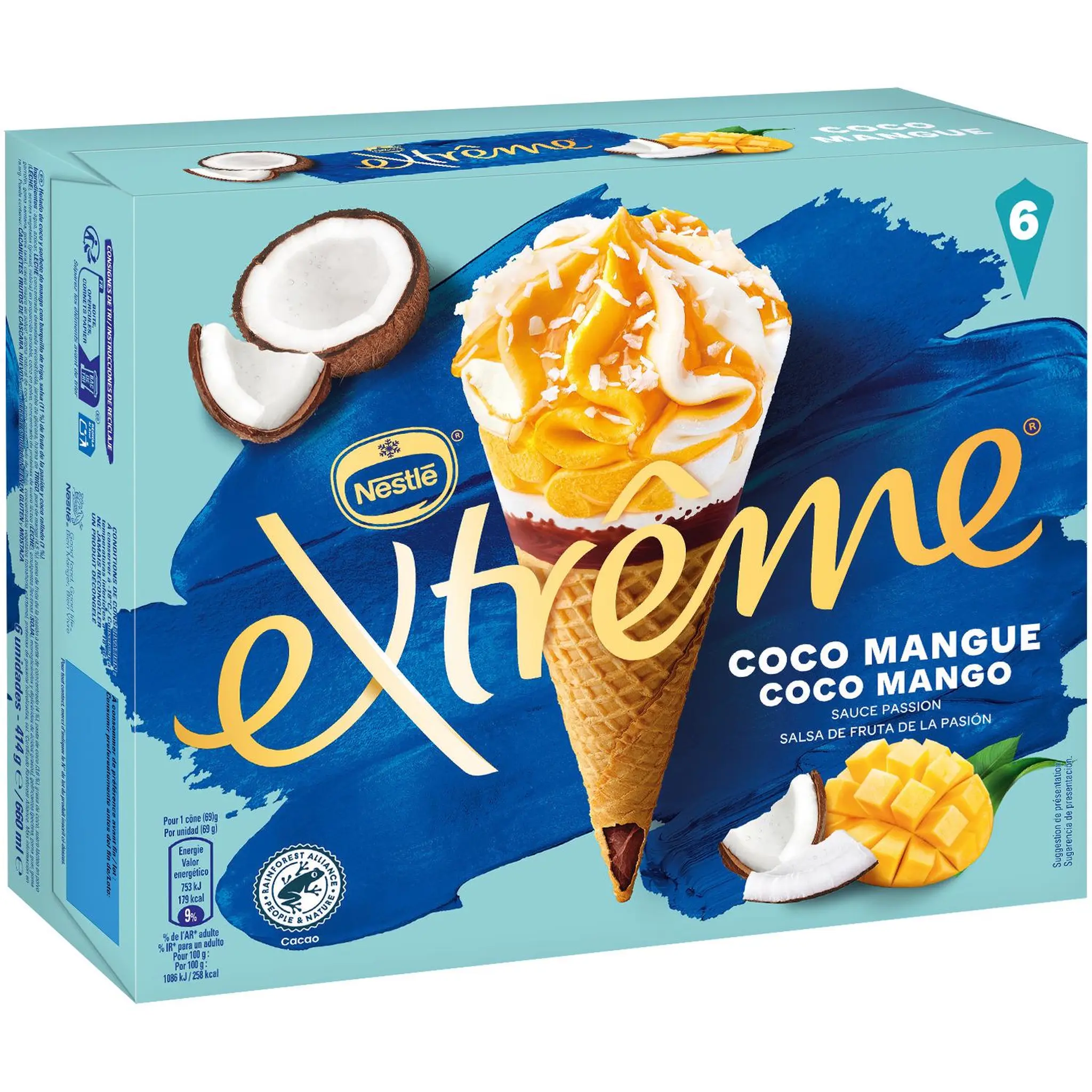 EXTREME Cônes glacés coco mangue