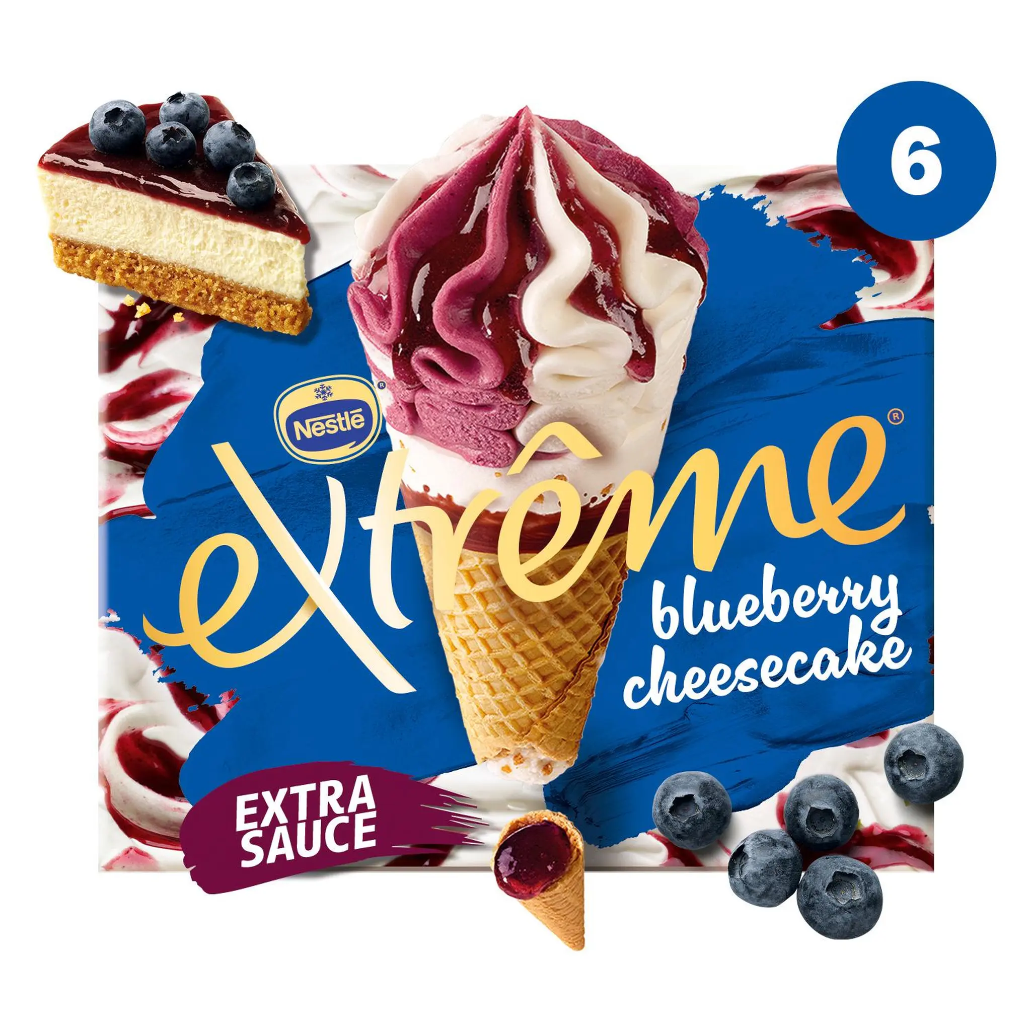 EXTREME Cônes glacés myrtille cheesecake