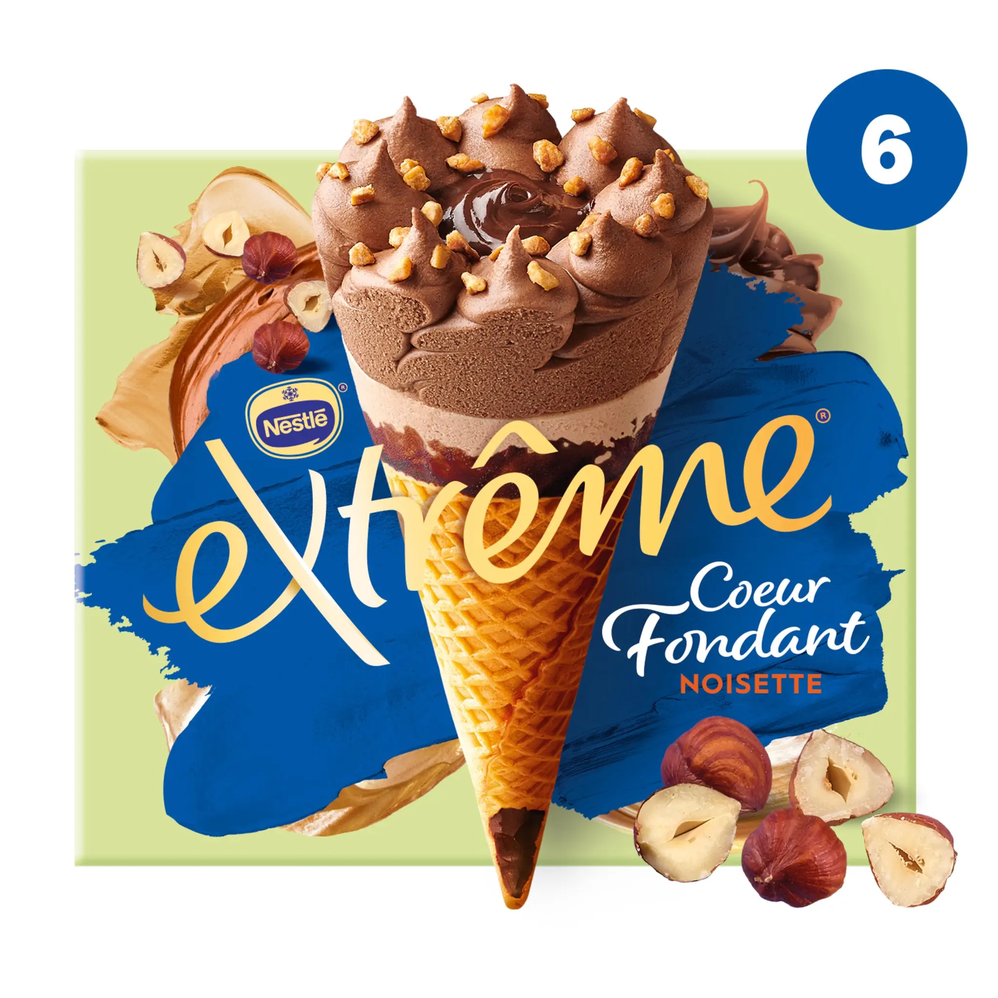 EXTREME Cônes glacés cœur fondant chocolat noisettes