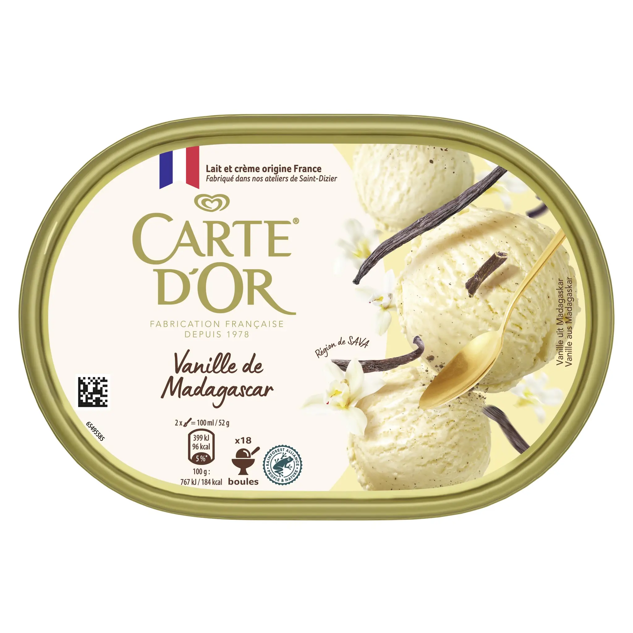 CARTE D'OR Dessert glacé à la vanille de Madagascar