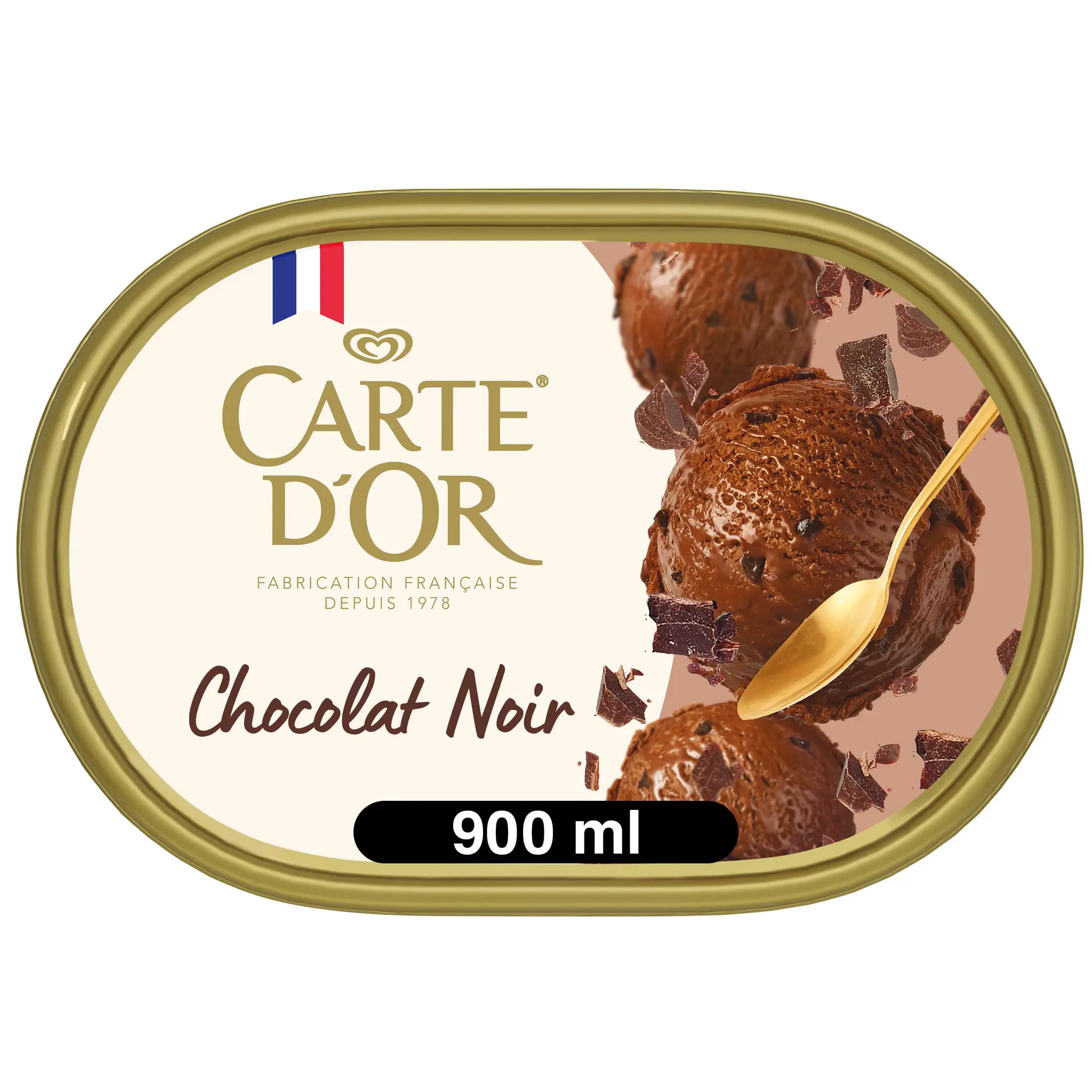 CARTE D'OR Dessert glacé au chocolat noir avec morceaux