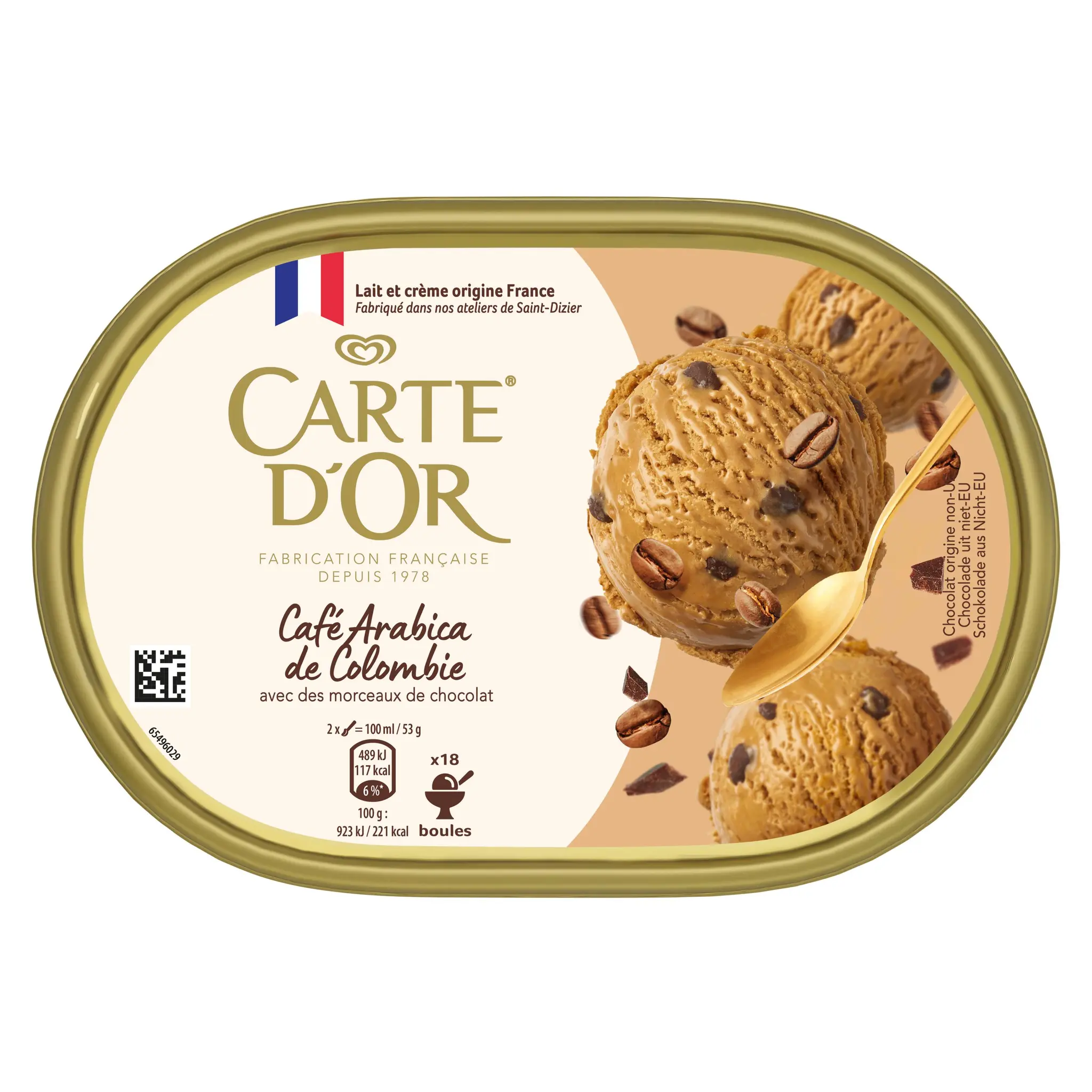 CARTE D'OR Crème glacée café avec morceaux de chocolat au café