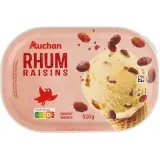AUCHAN Glace raisins au Rhum