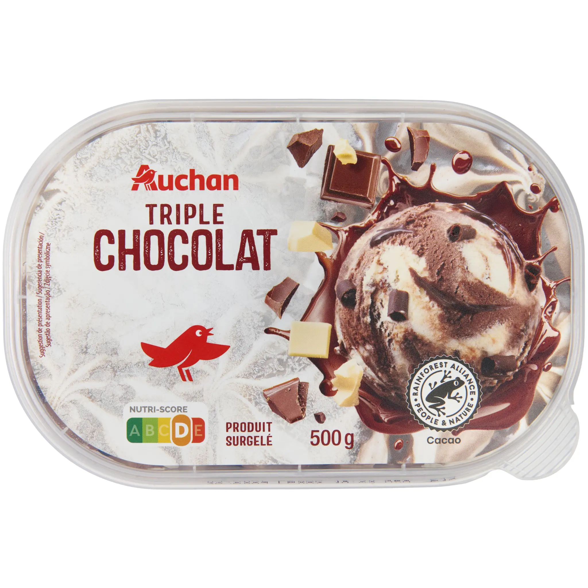 AUCHAN Glace triple chocolat