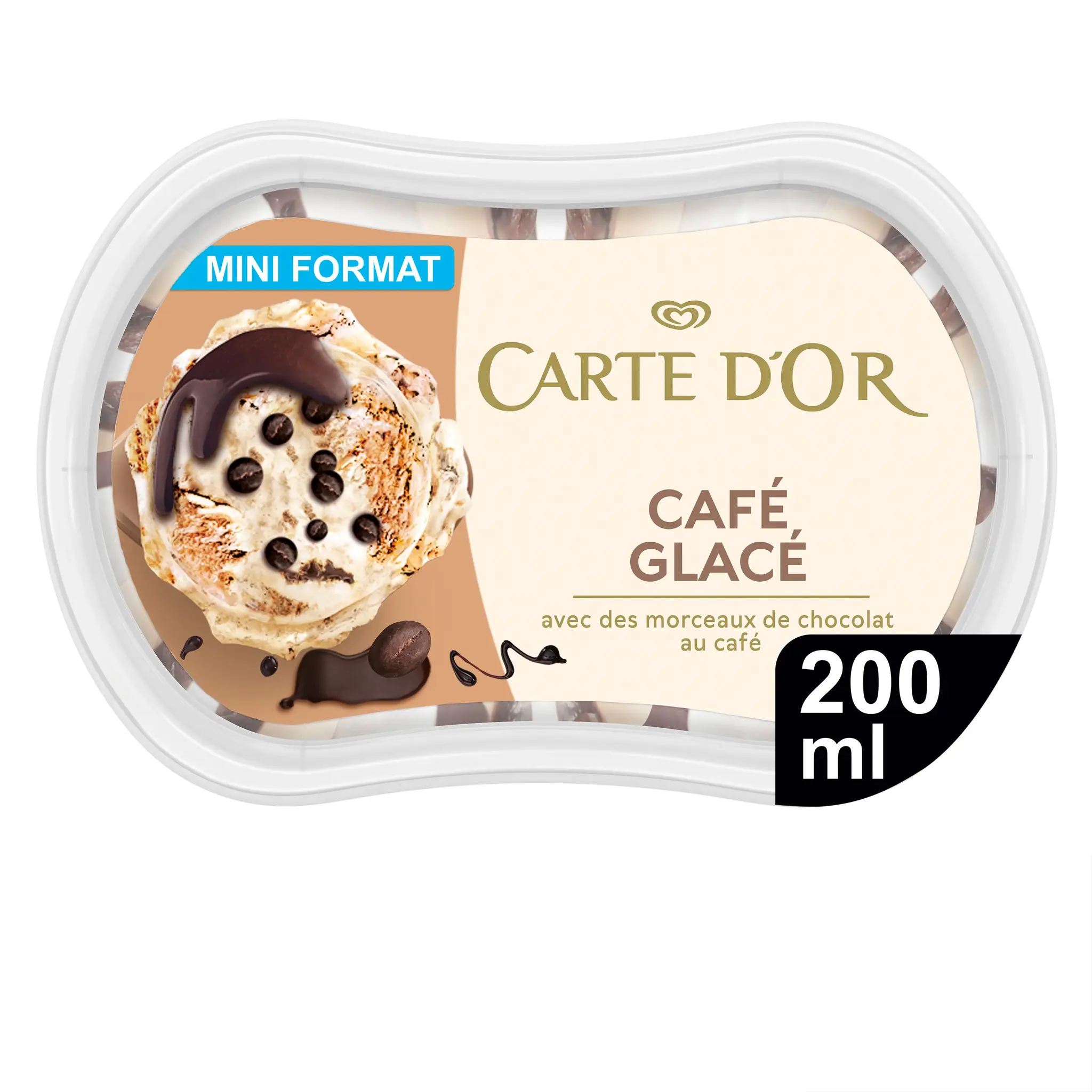 CARTE D'OR Pots de crème glacée à la vanille et au café avec morceaux de chocolat