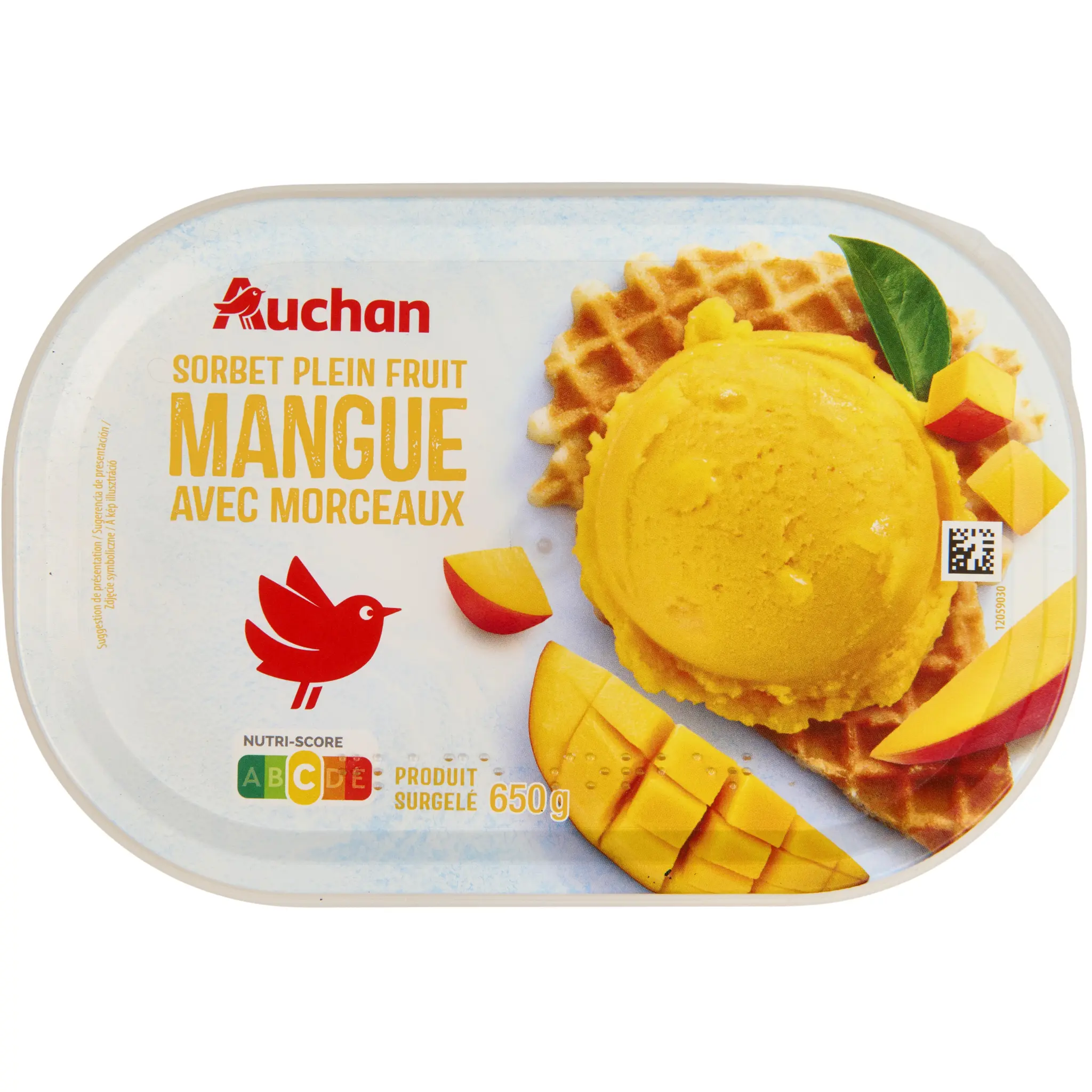 AUCHAN Sorbet mangue avec morceaux