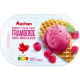 AUCHAN Sorbet framboise avec morceaux
