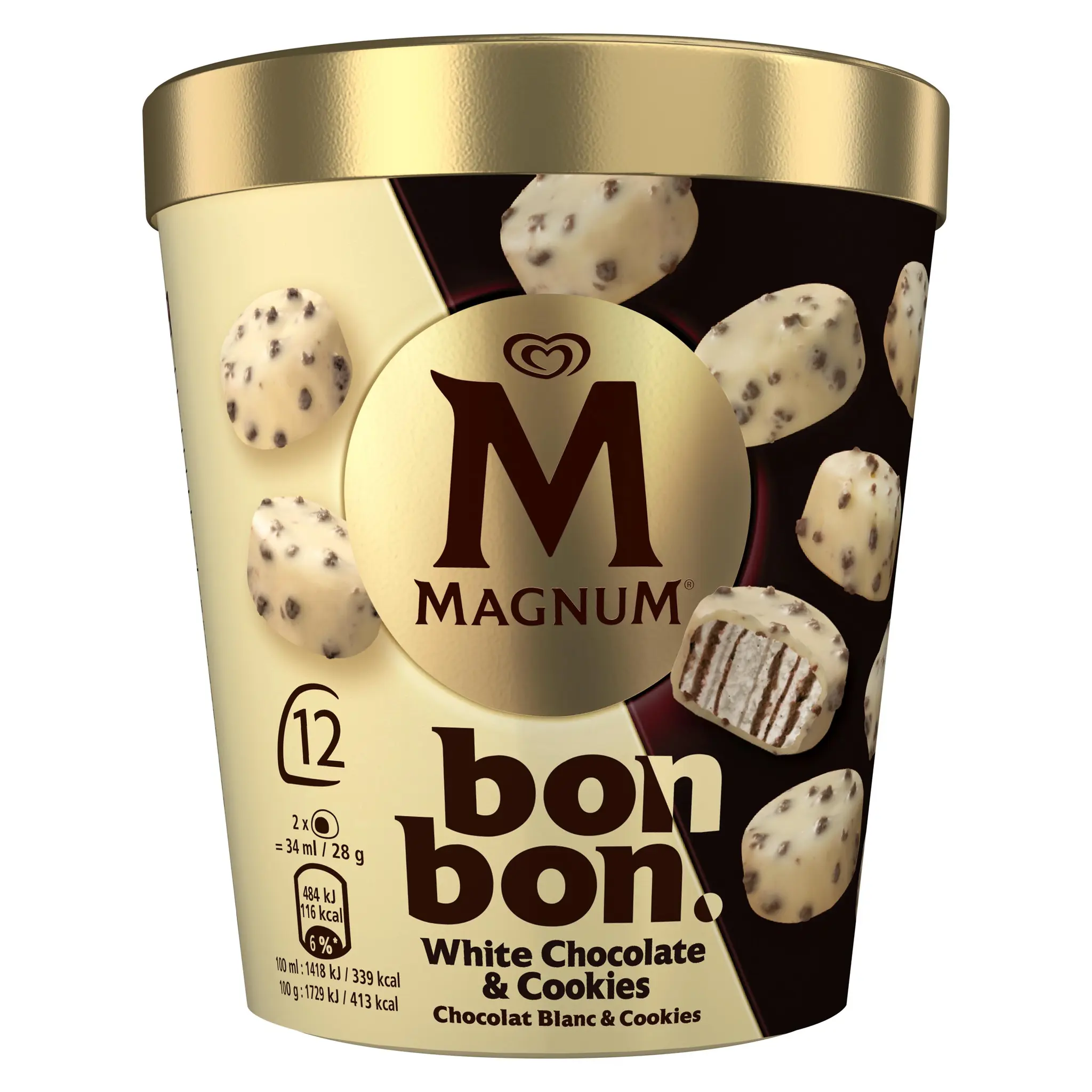 MAGNUM Bonbons glacés chocolat blanc et cookies