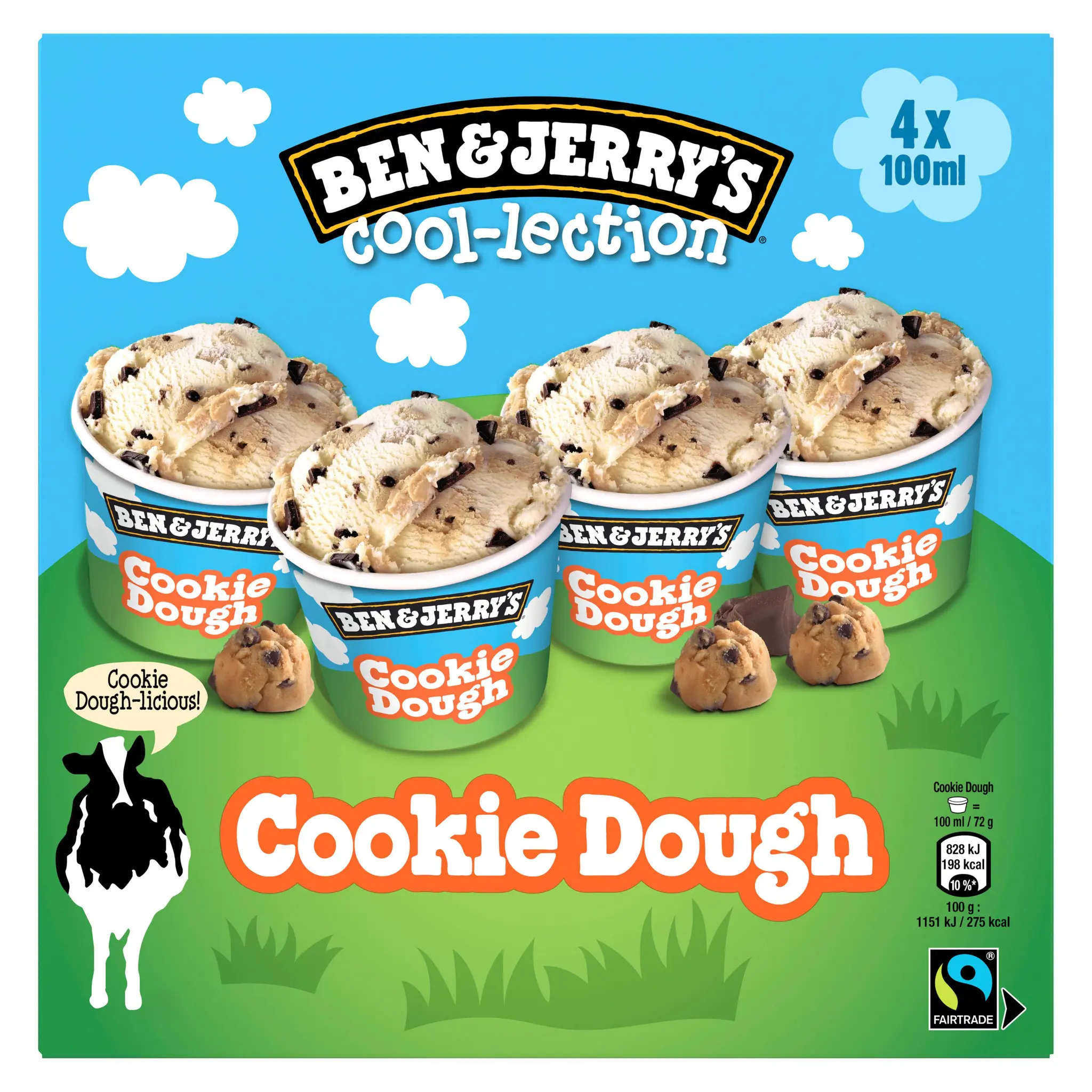 BEN & JERRY'S The Cookie Dough Cool-lection - 4 mini pots crèmes glacées