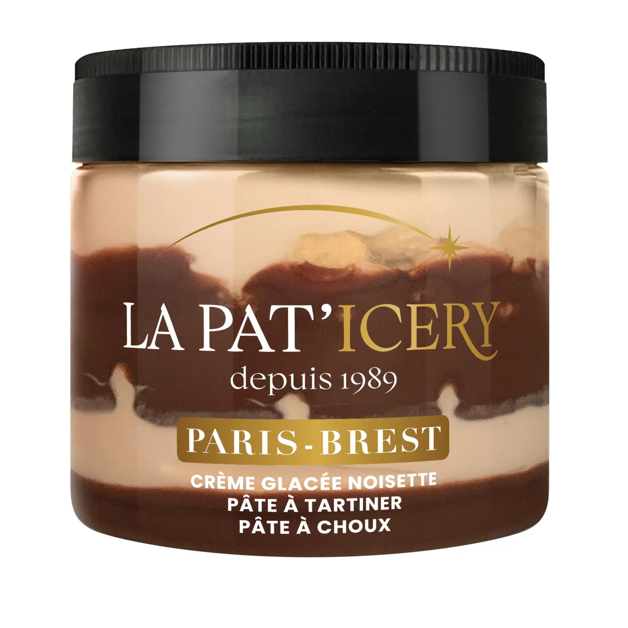 LA PAT ICERY Pot de crème glacée - noisette - pâte à tartiner choco-noisette - feuillantine croustillante pralinée