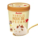 AUCHAN Pot de crème glacée vanille noix de pécan