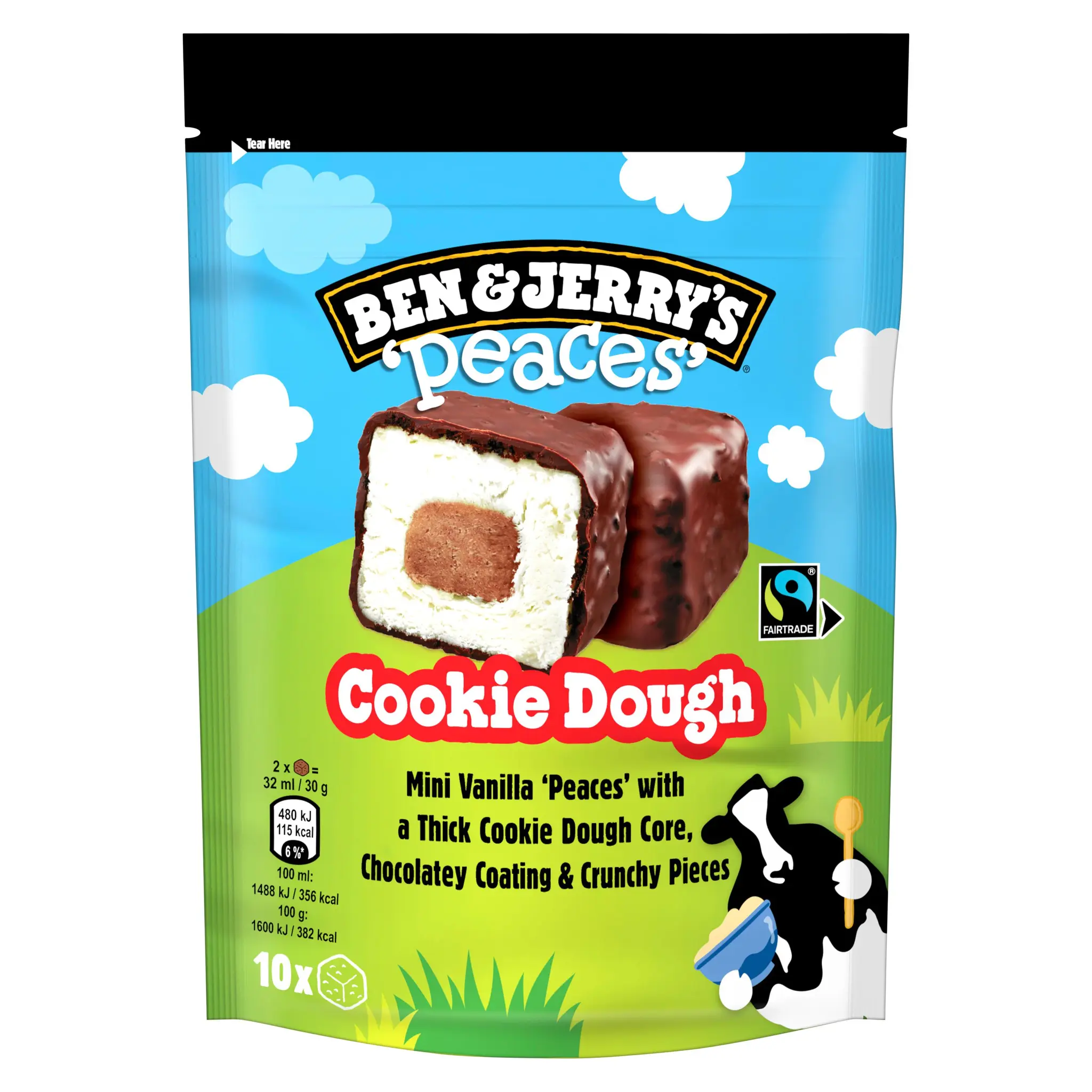 BEN & JERRY'S Peaces Bouchées glacées cookie dough