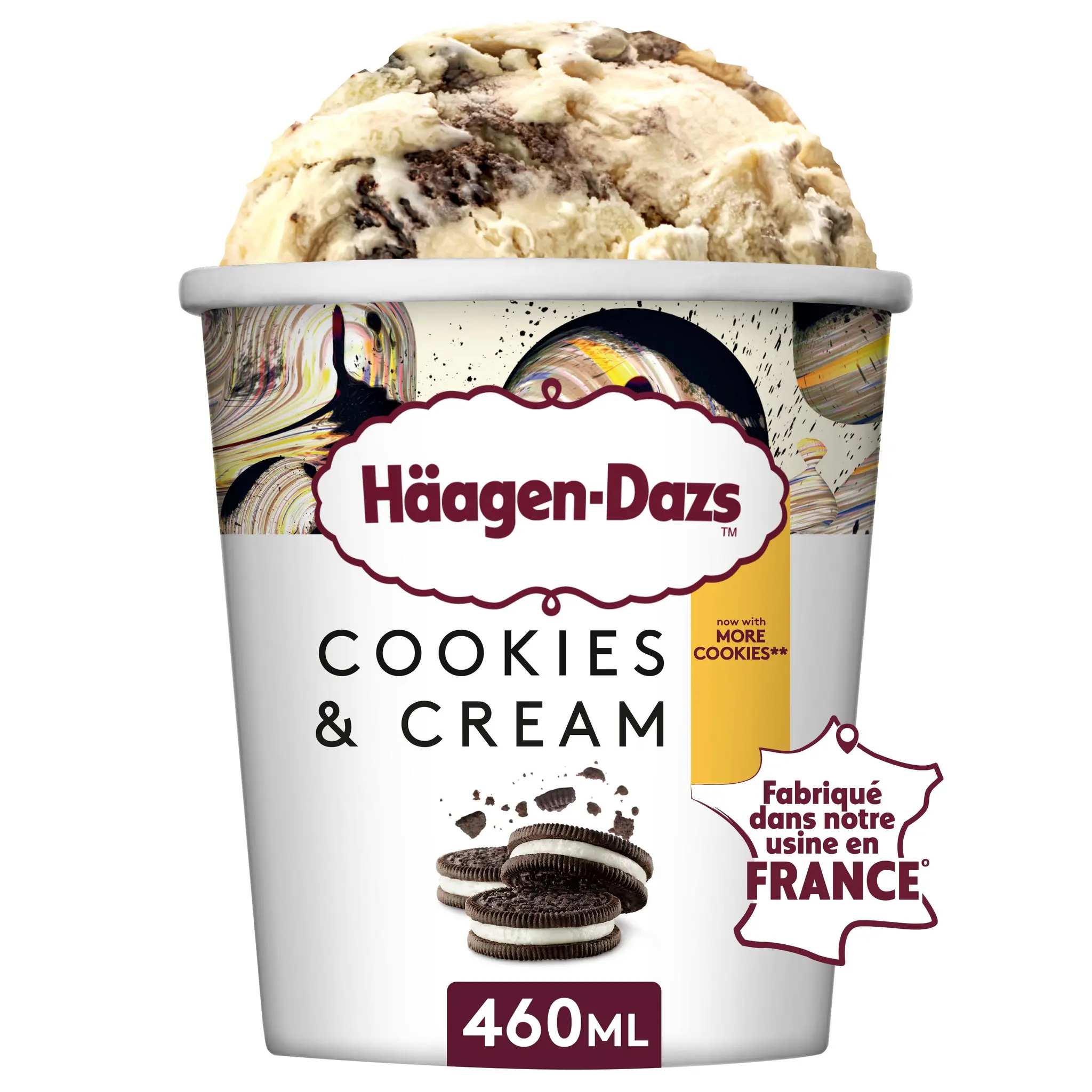 HAAGEN DAZS Pot de crème glacée vanille cookies et crème