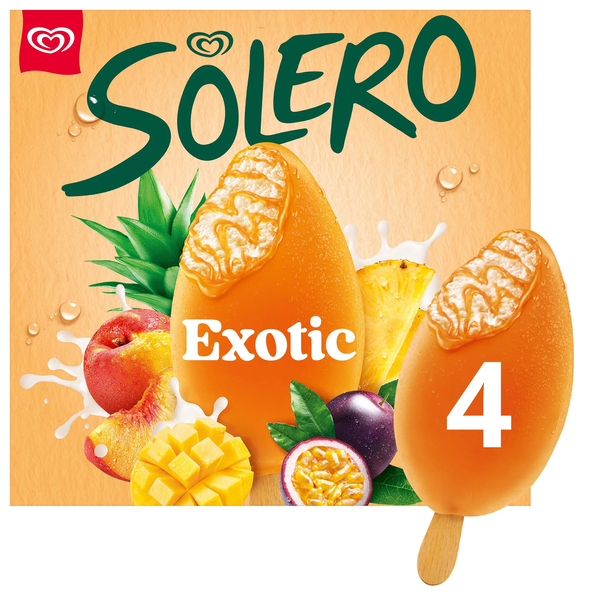 SOLERO Bâtonnets glacés vanille fruits exotiques