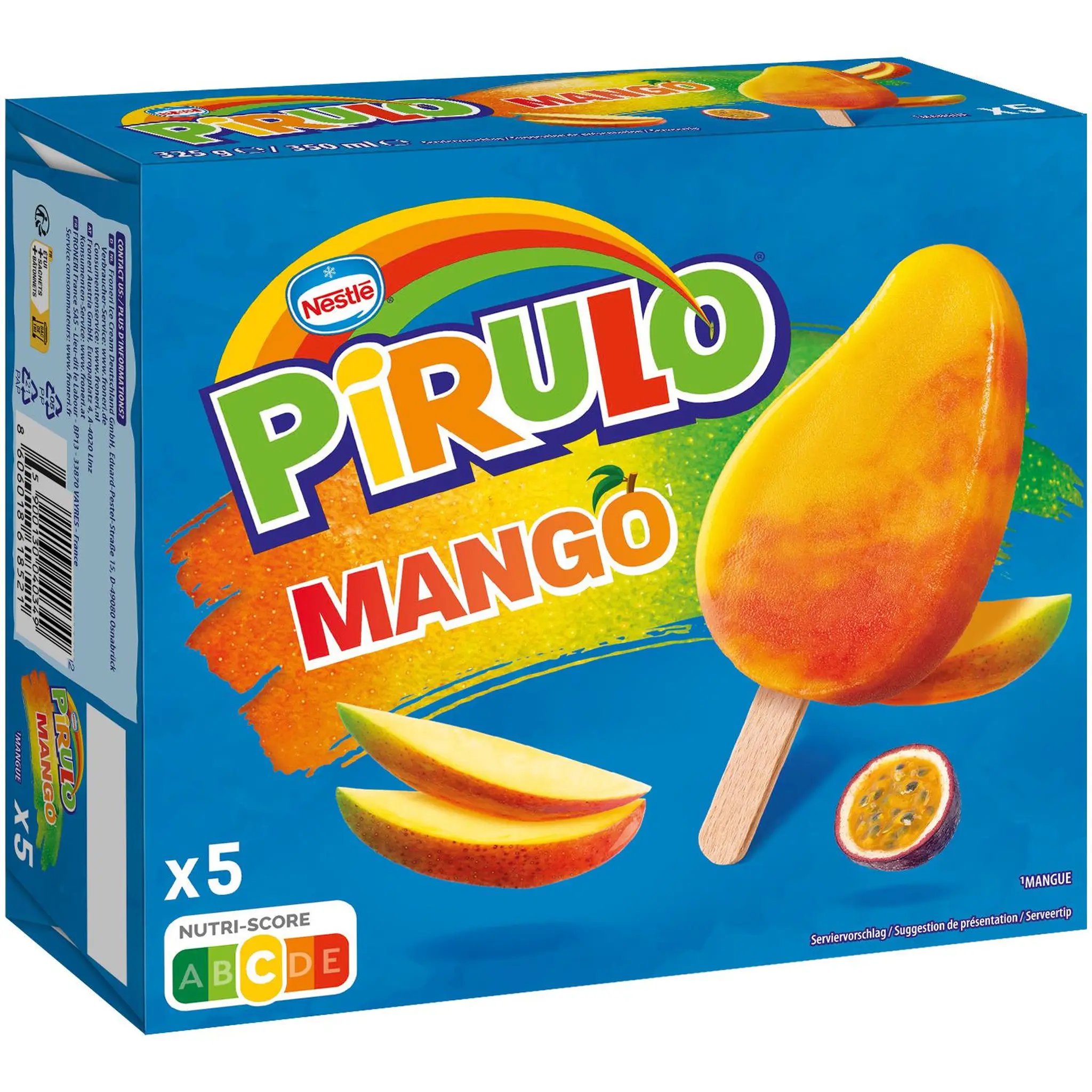 PIRULO Glaces à l'eau mangue et fruit de la passion