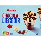 AUCHAN Liégeois glacé au chocolat