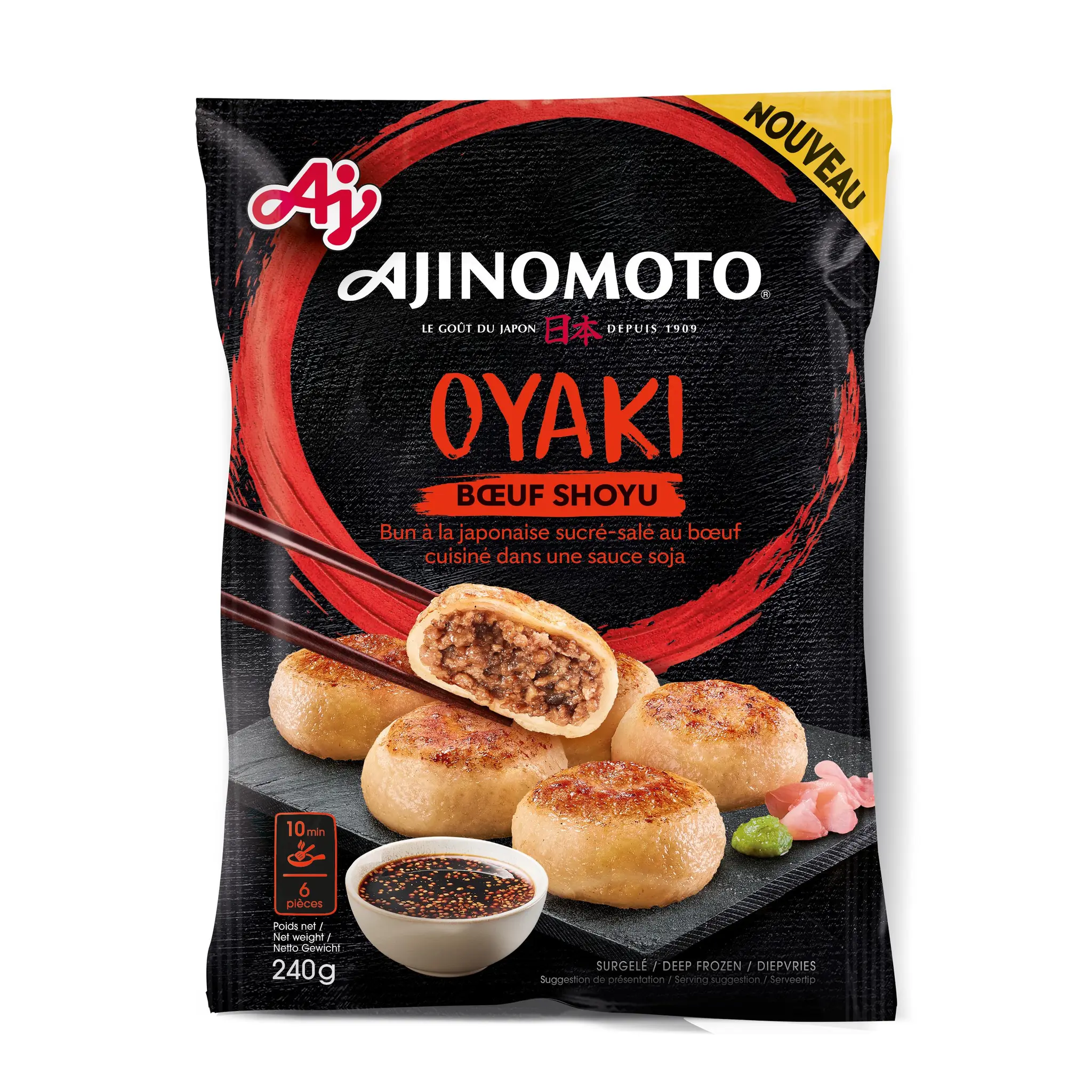 AJINOMOTO Oyaki boeuf oignon sauce soja spécialité japonaise